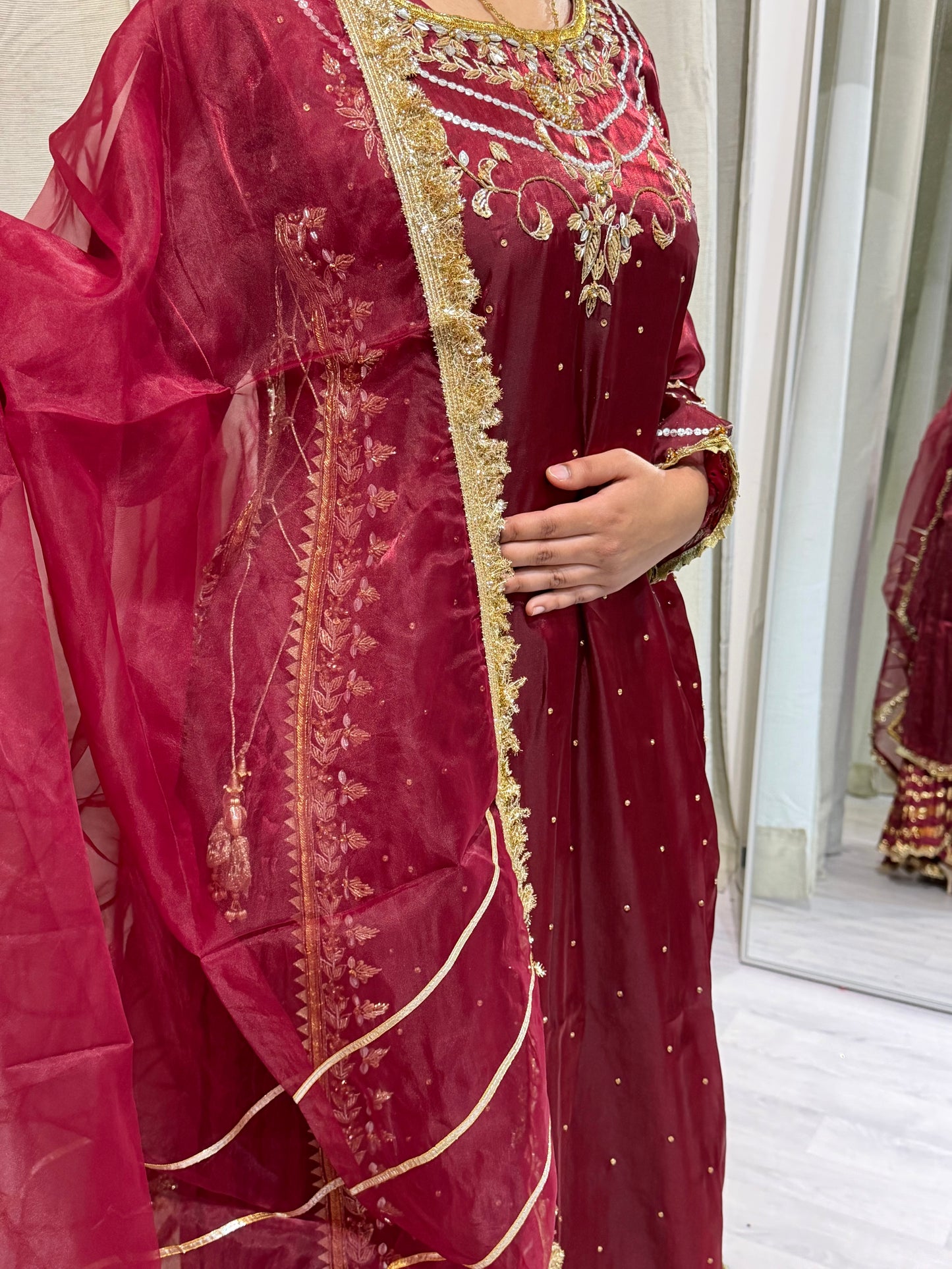 Soft Silk Maroon Sharara