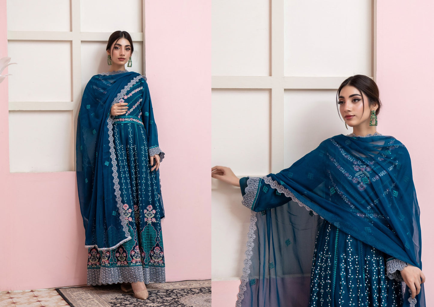 Embroidered Anarkali by Rangz