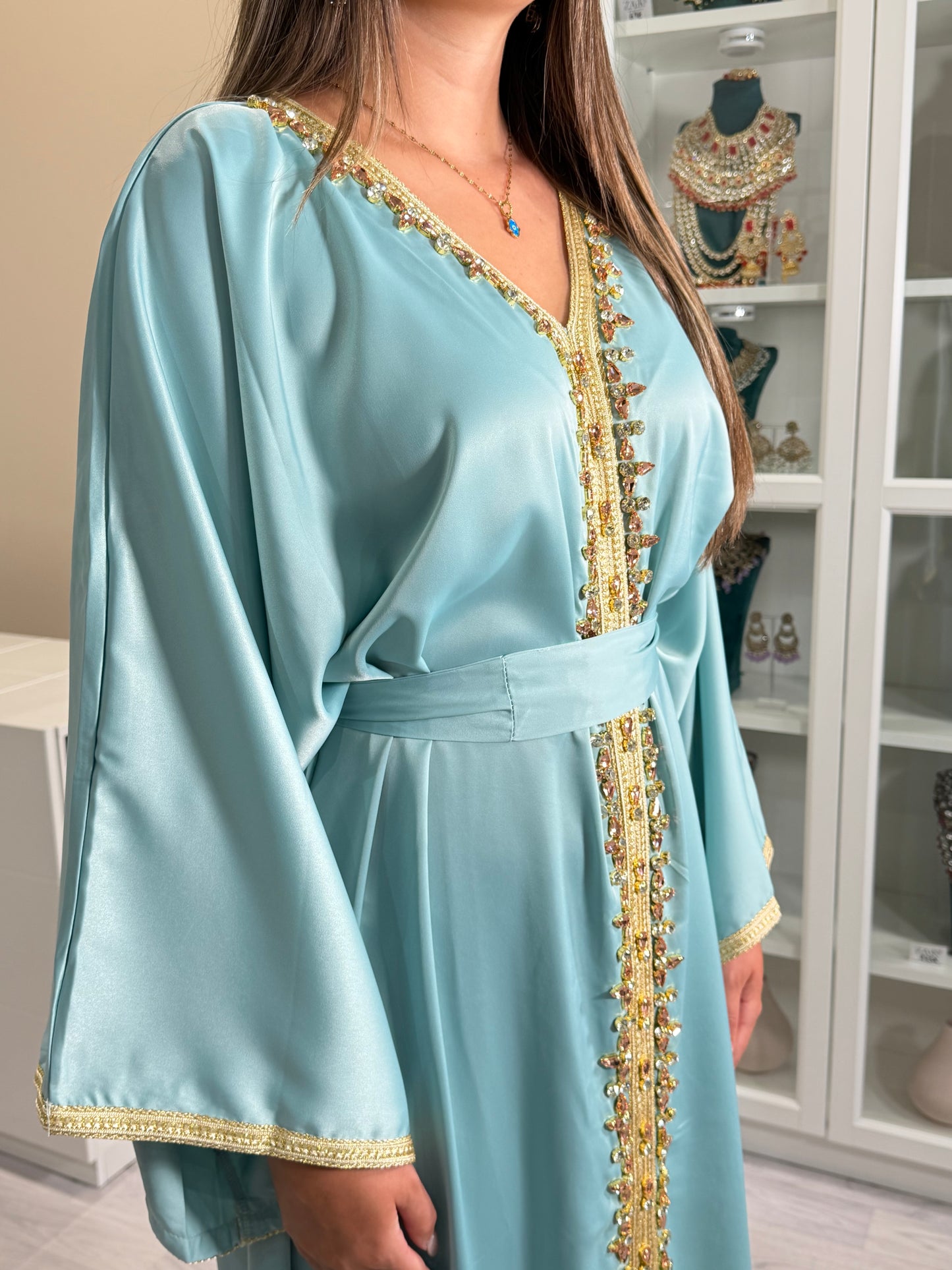 Baby Blue Kaftan + Strass