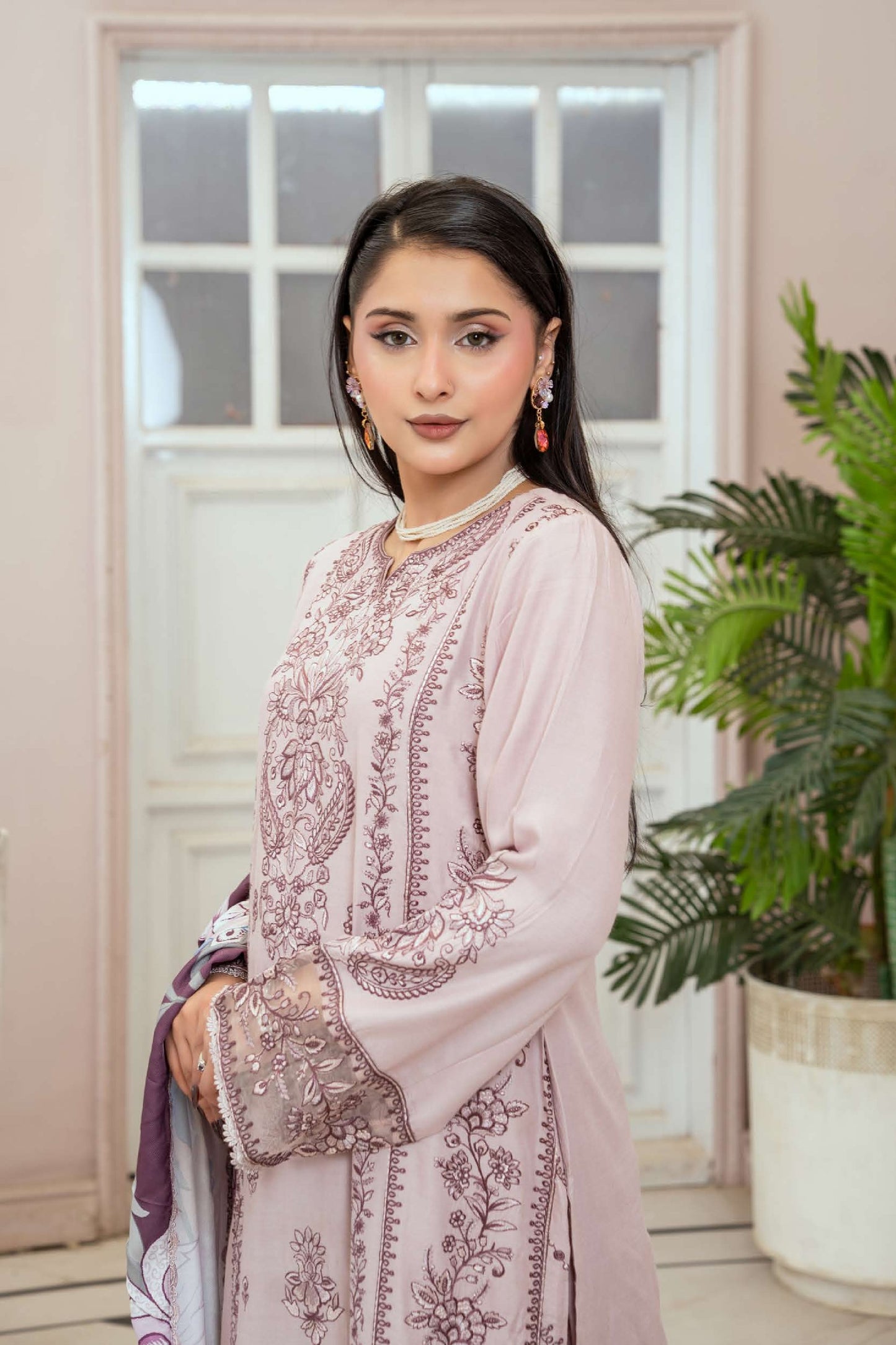 3-teiliges Linen-Set-  Mauve