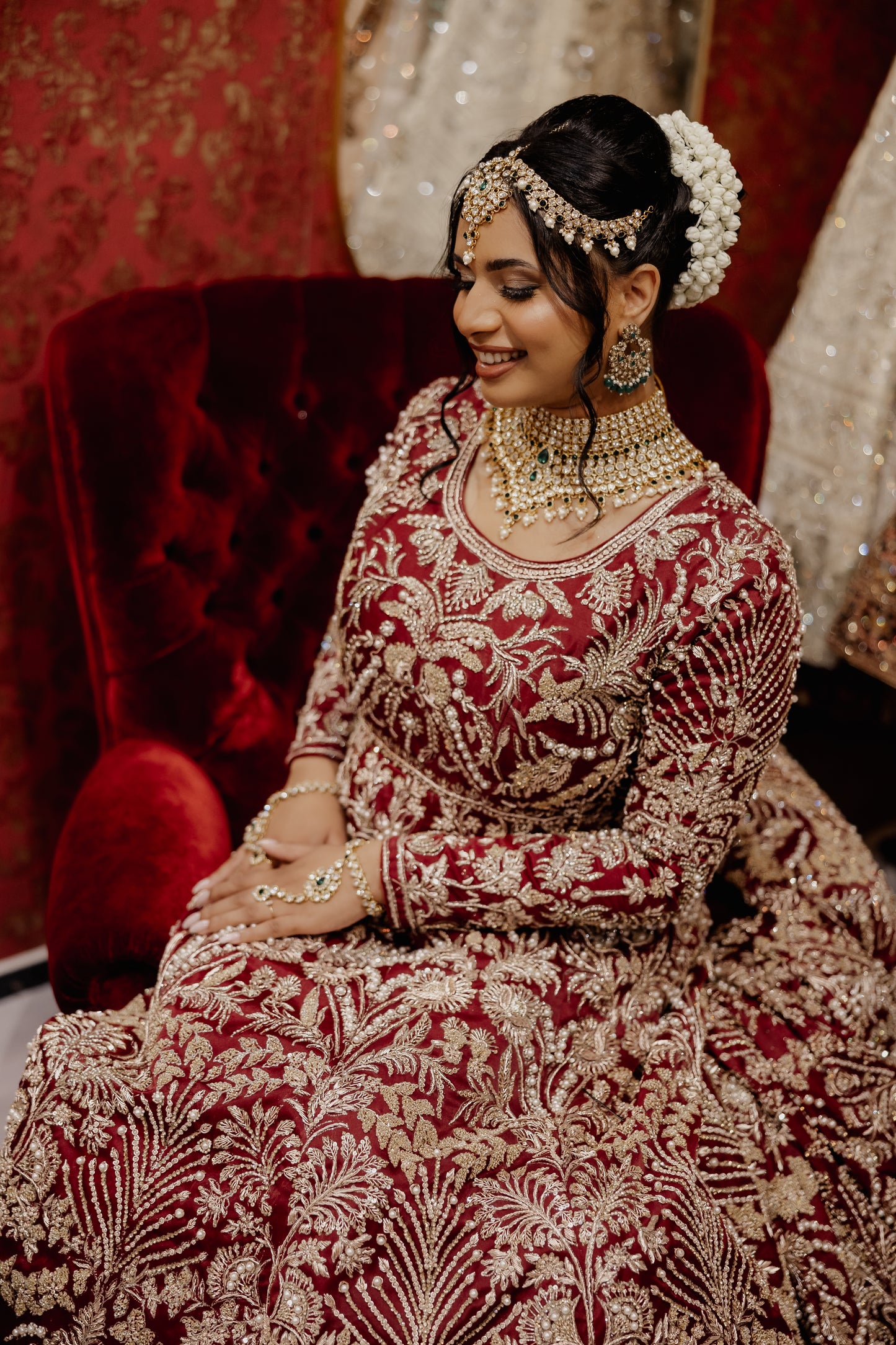 Maroon Bridal Gown