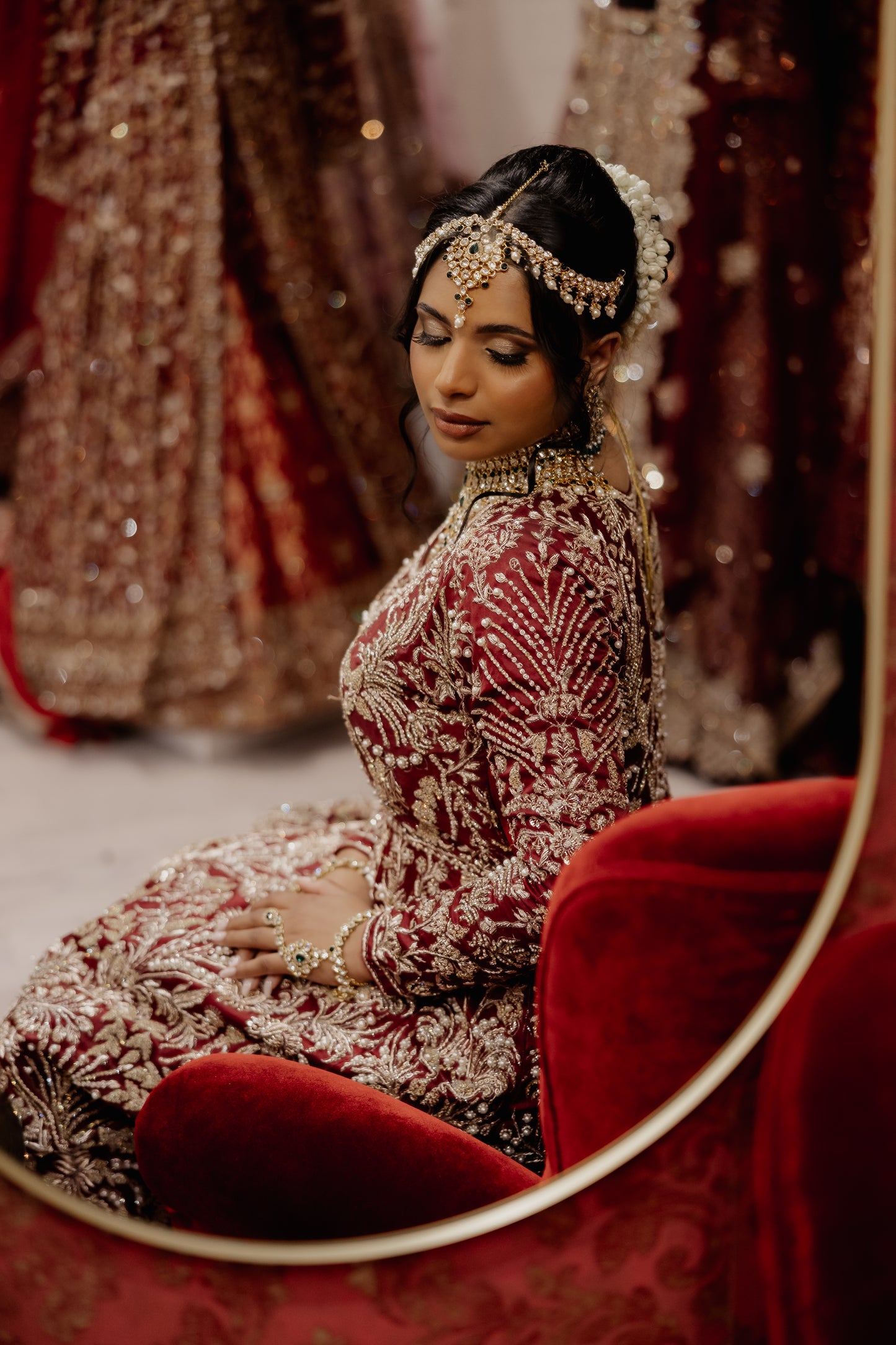 Maroon Bridal Gown
