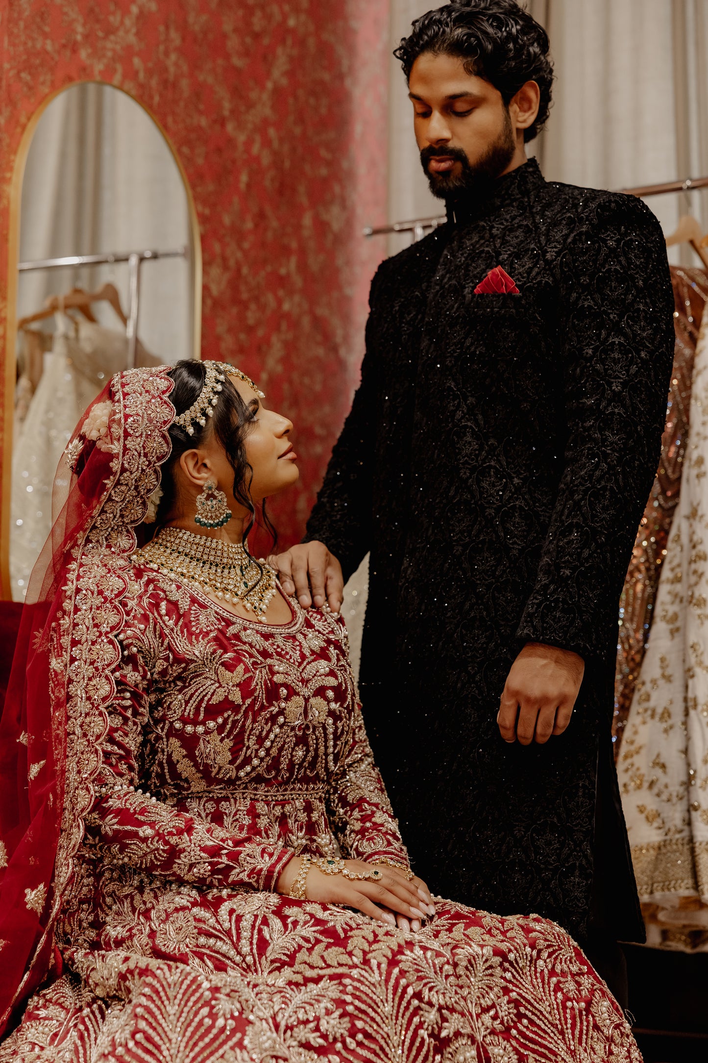 Maroon Bridal Gown