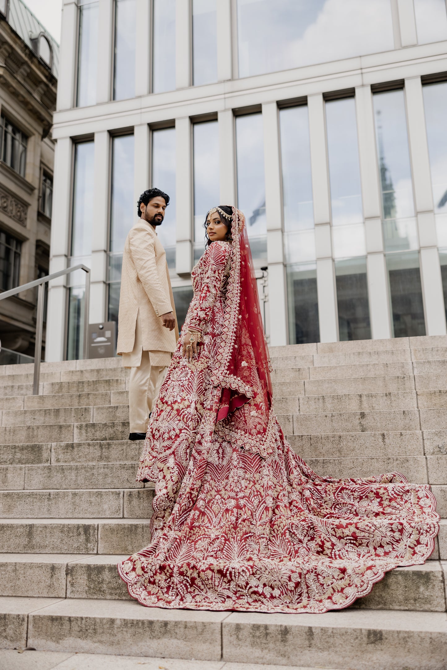 Maroon Bridal Gown