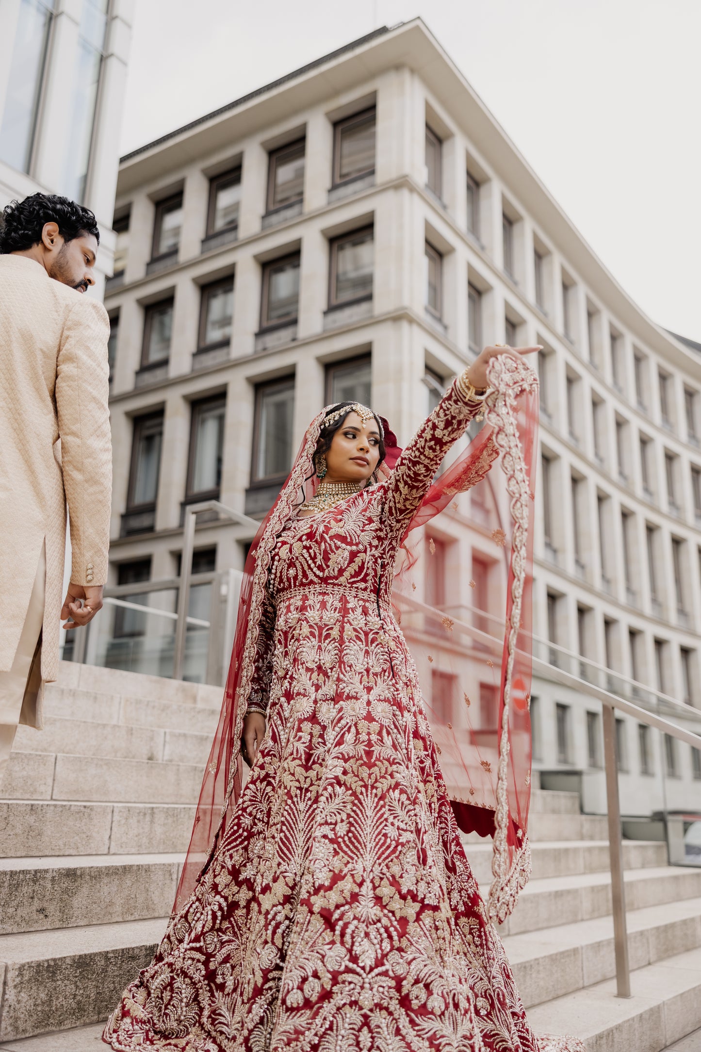 Maroon Bridal Gown