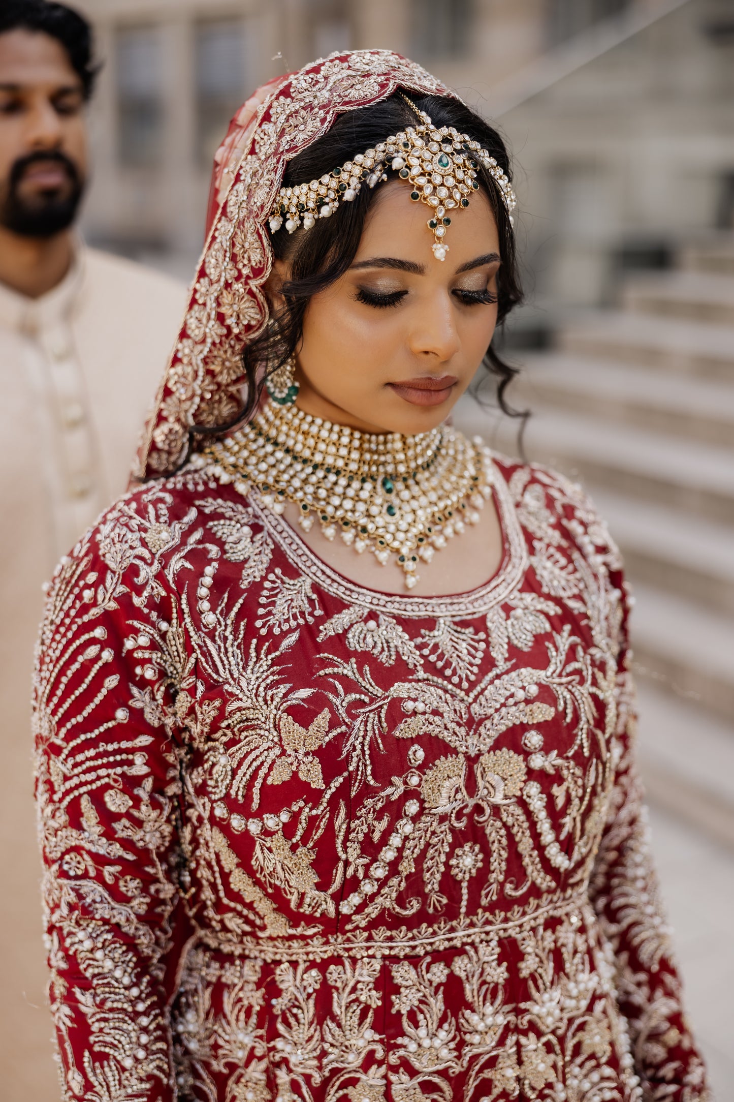 Maroon Bridal Gown