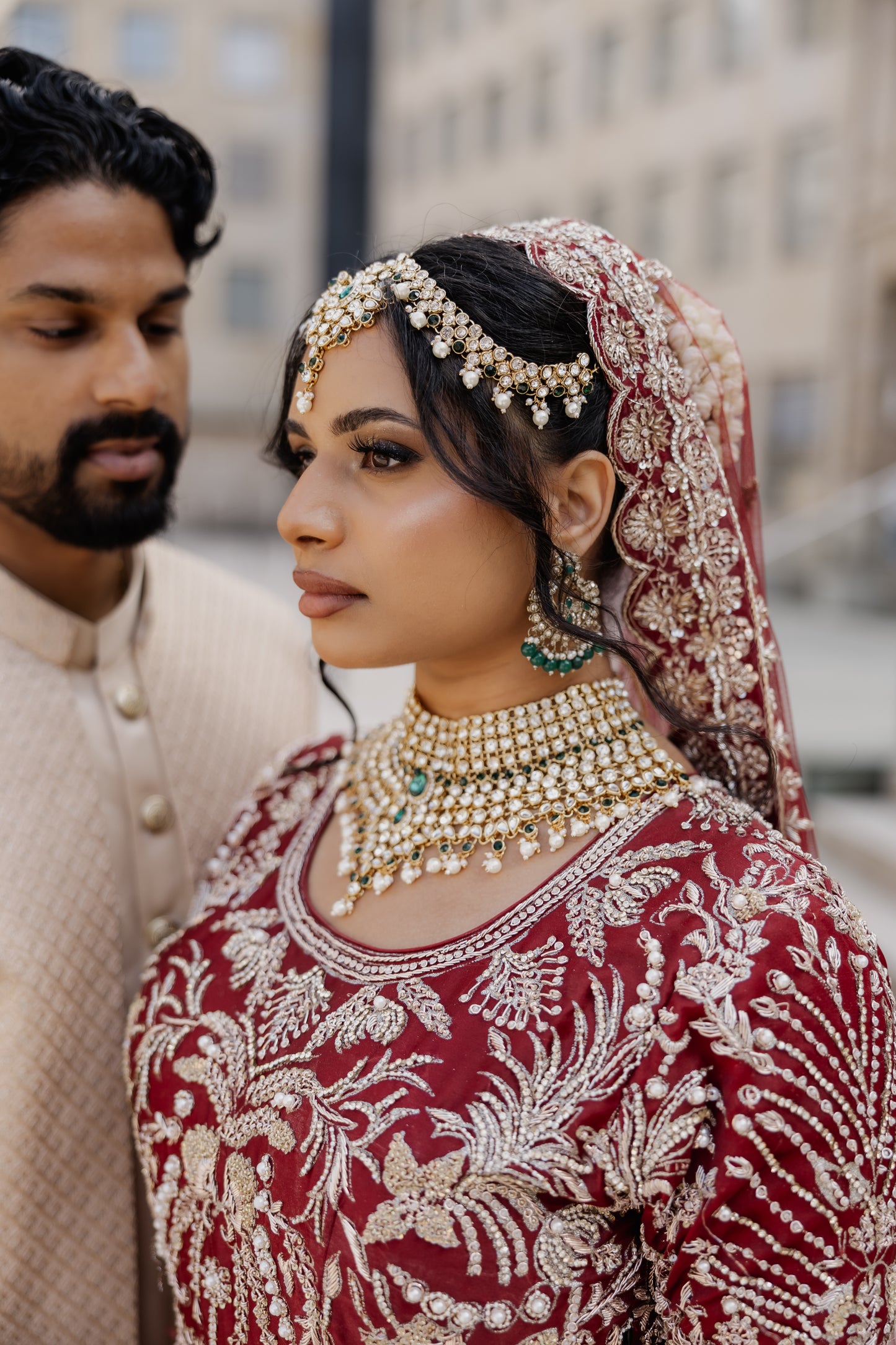 Maroon Bridal Gown