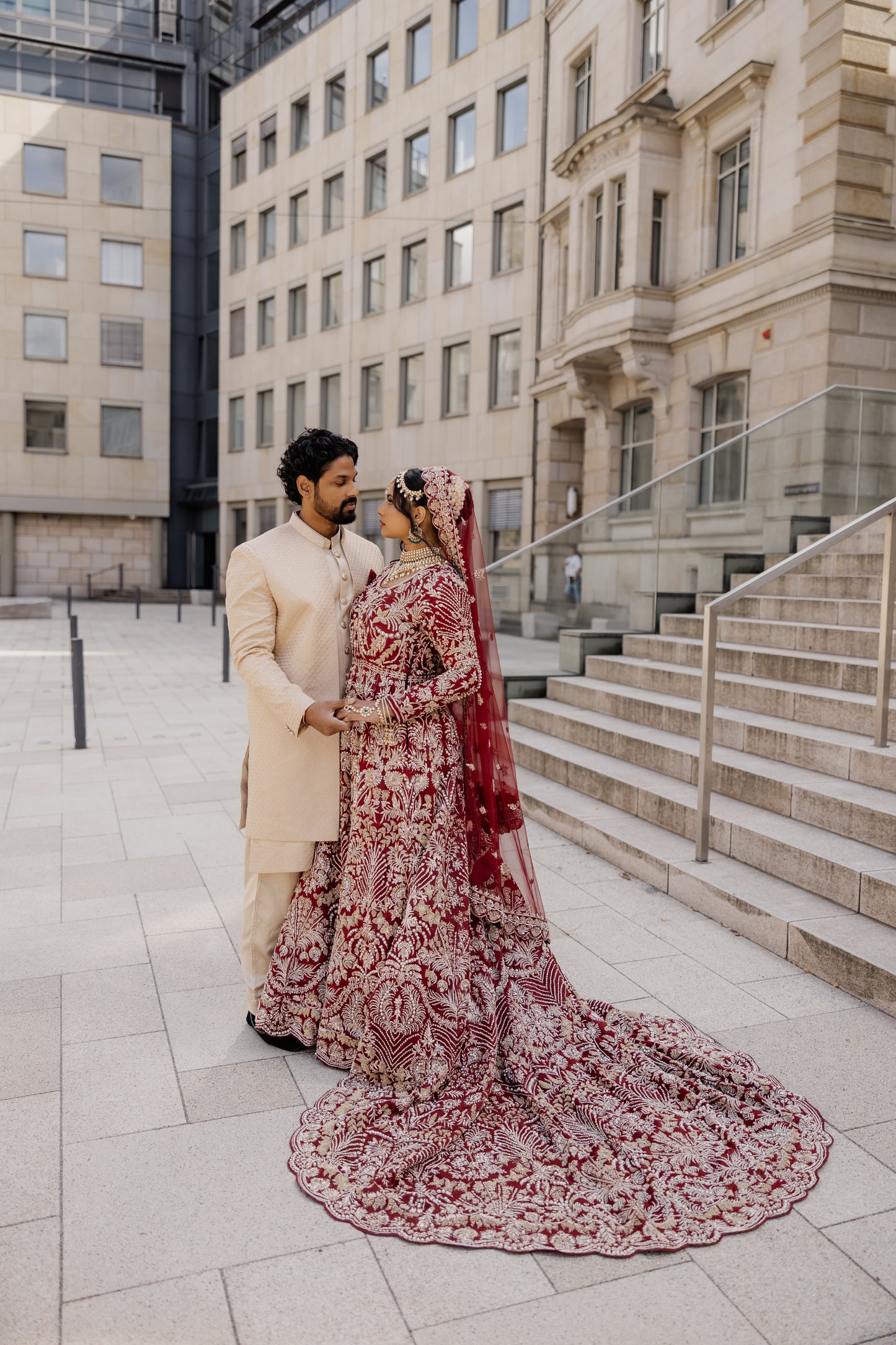 Maroon Bridal Gown