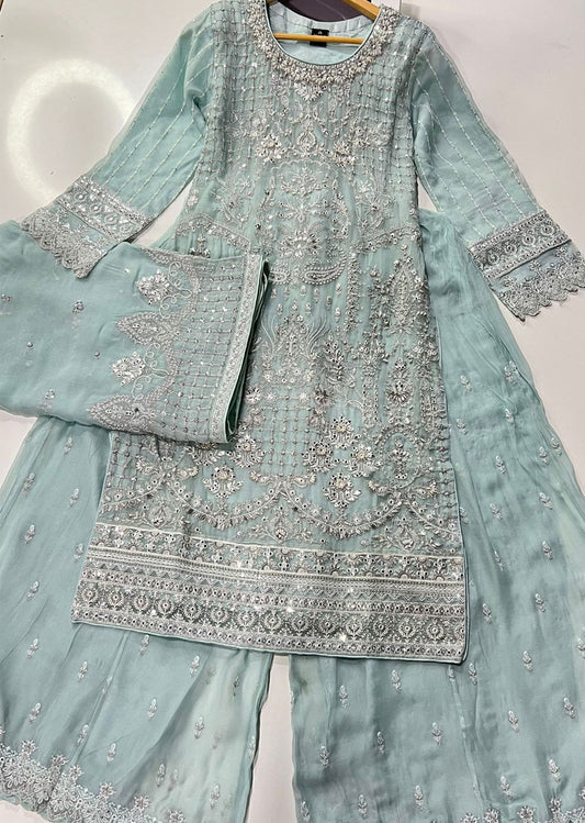 Baby Blue Chiffon Dress -2035