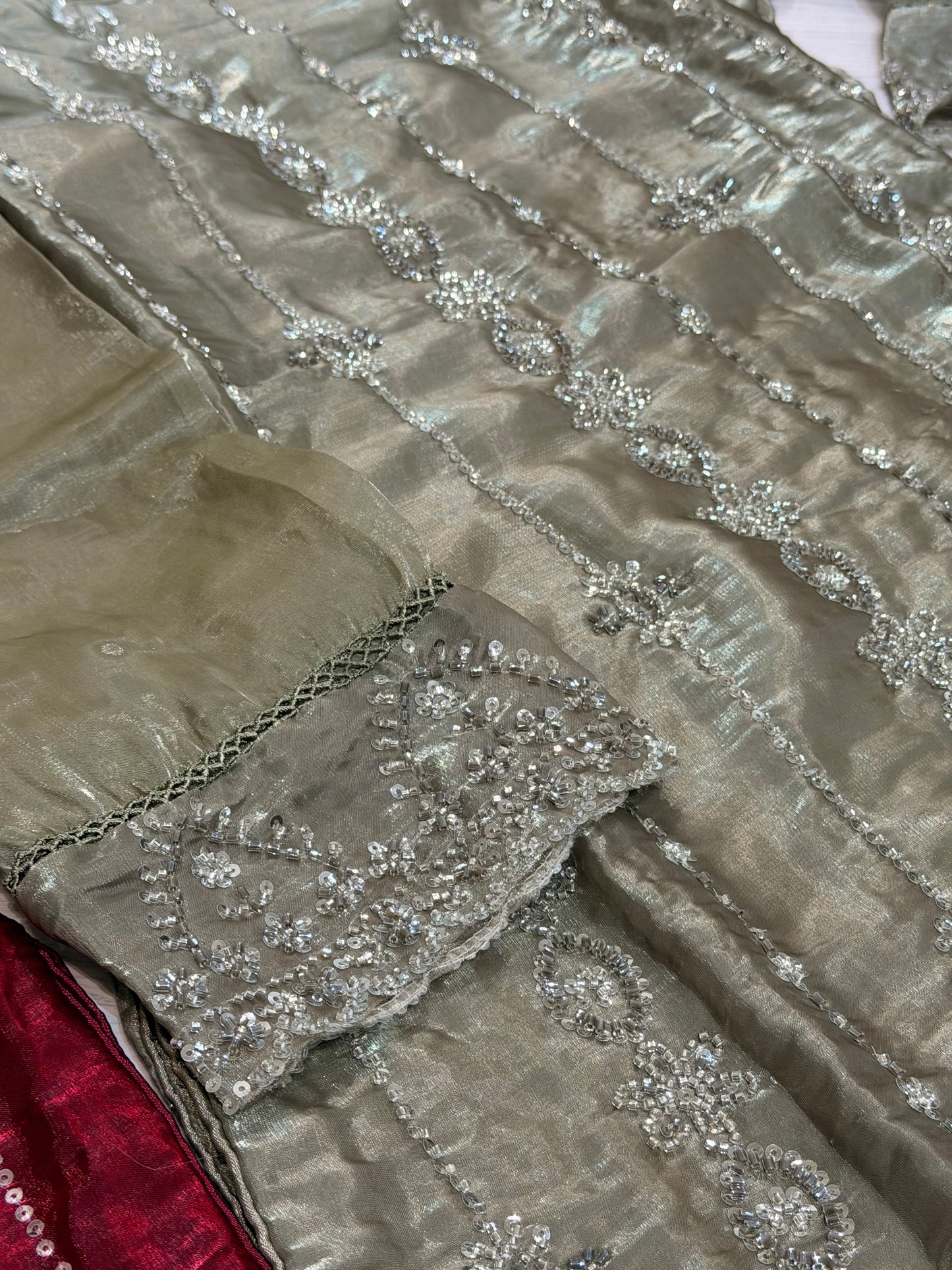 Sheesha Silk – Eid Collection- olive green