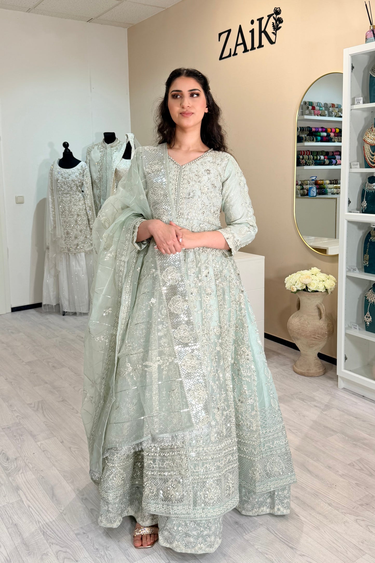 Maxikleid - Mint - Openfront