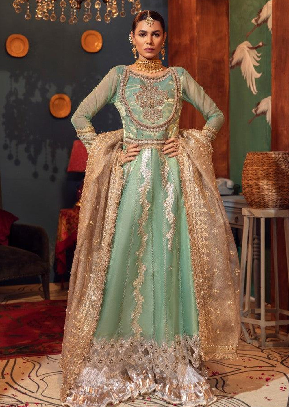 Turquoise Dress by Khuda Baksh - BL24