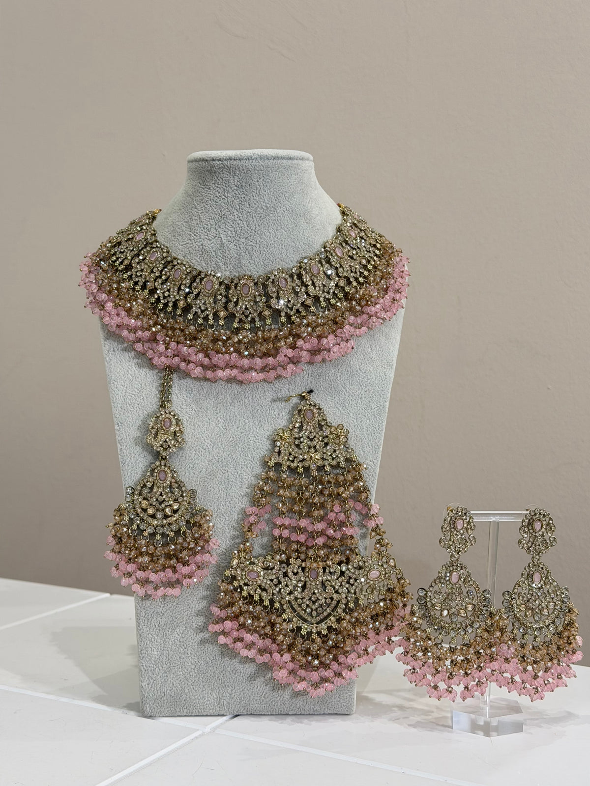 Pink Rose Jewellery Set