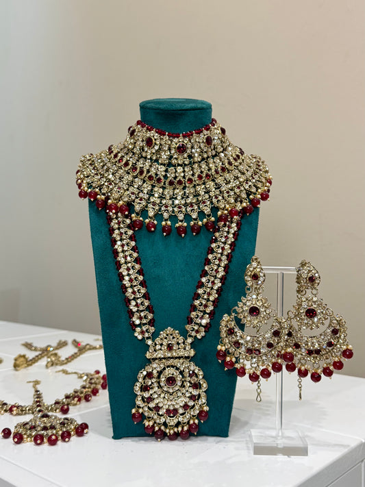 Maroon Bridal Jewellery Set