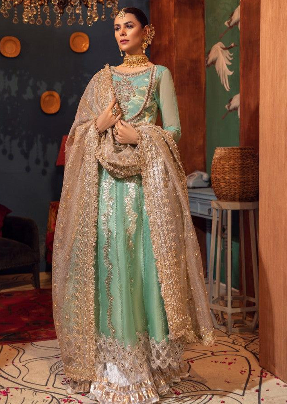 Turquoise Dress by Khuda Baksh - BL24