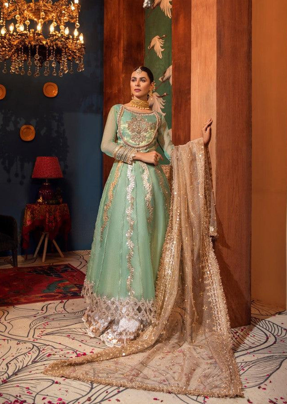 Turquoise Dress by Khuda Baksh - BL24