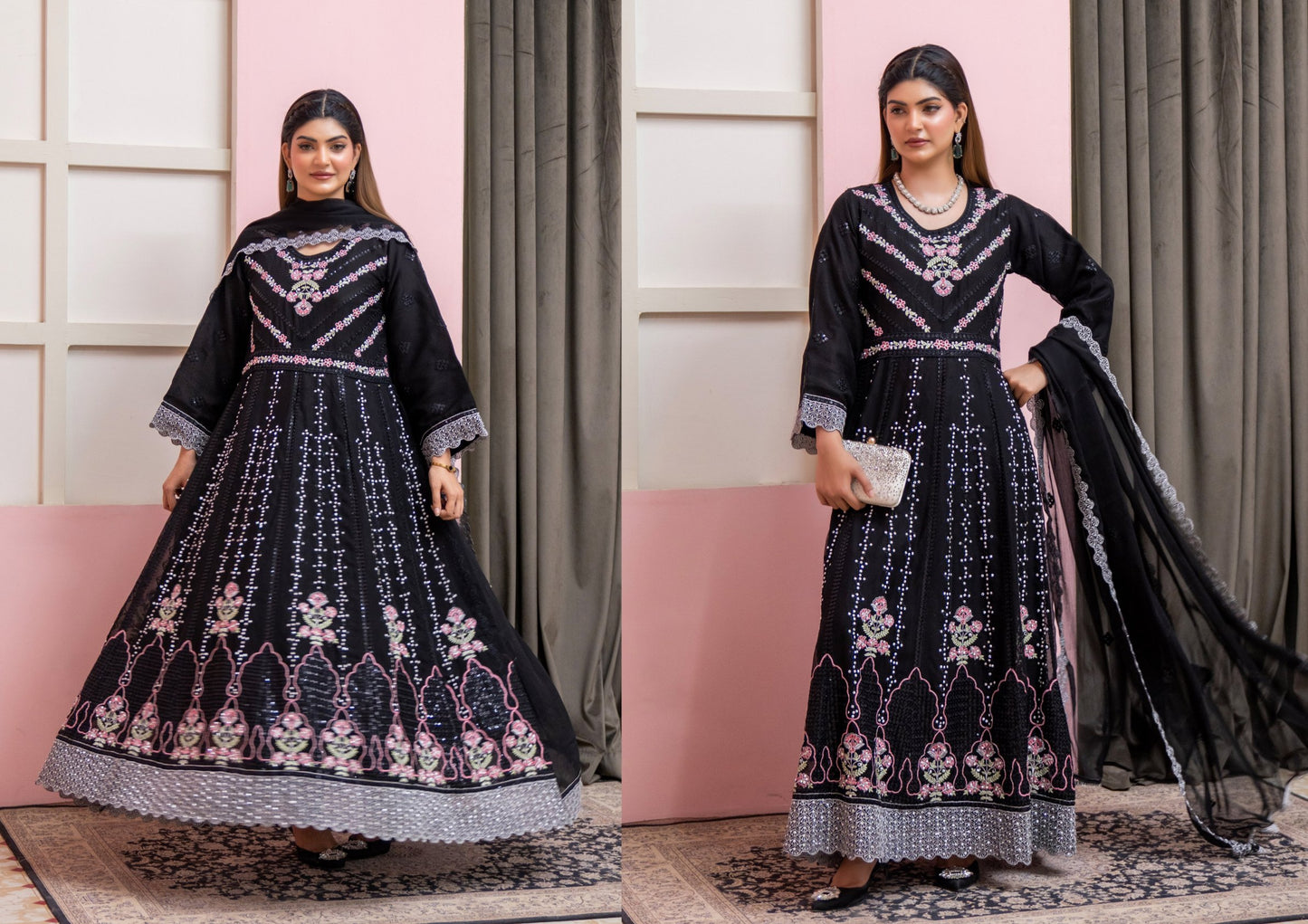 Embroidered Anarkali by Rangz