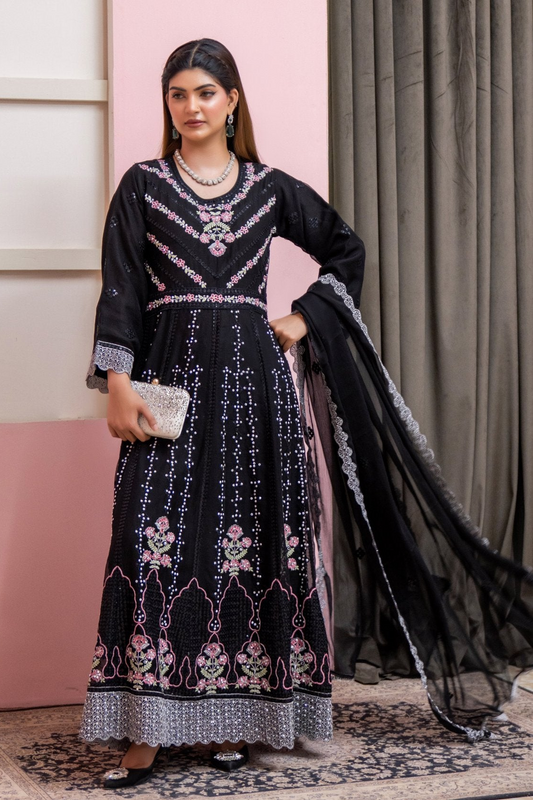 Embroidered Anarkali by Rangz