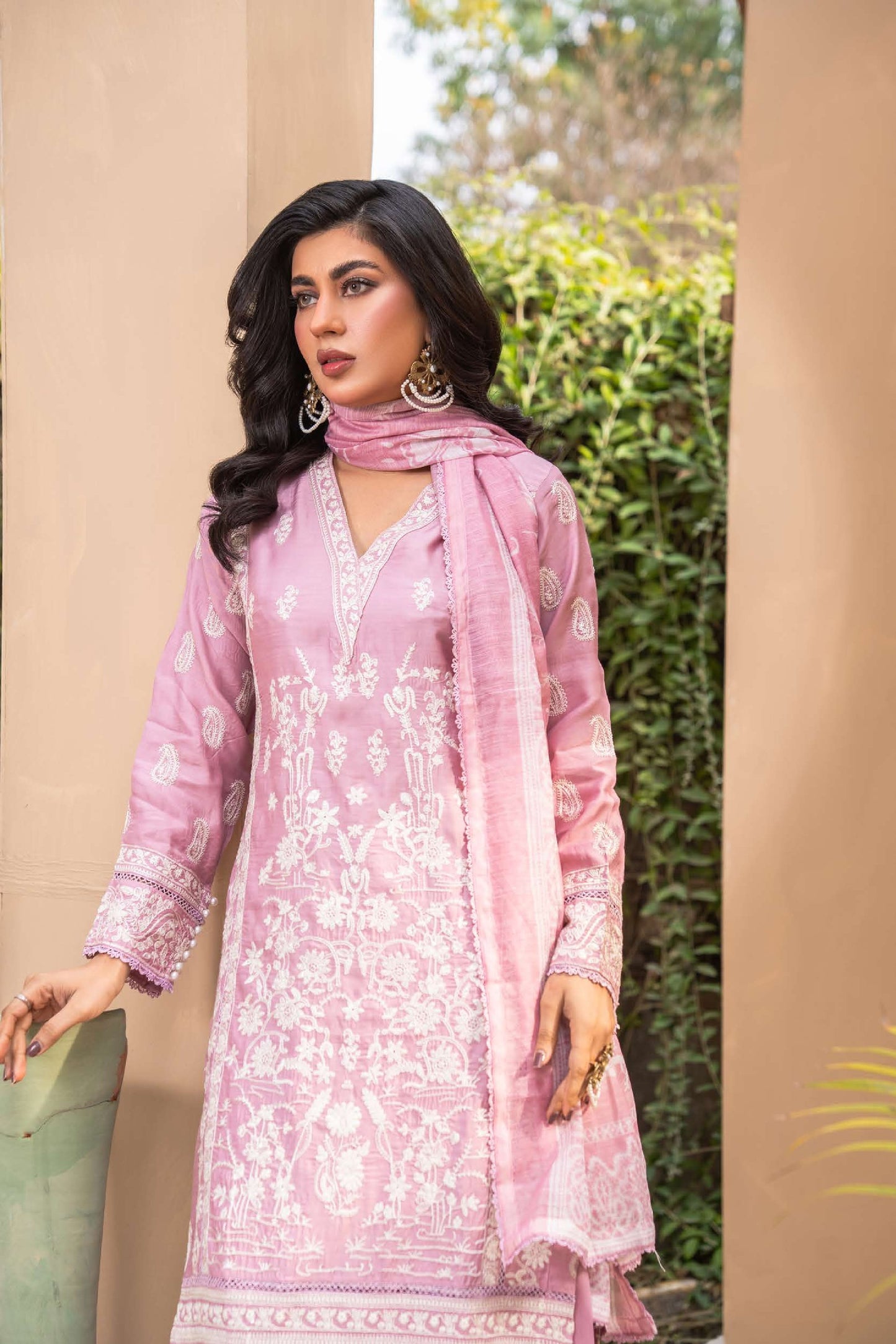 Linen Pastel Collection Sharara- Pink