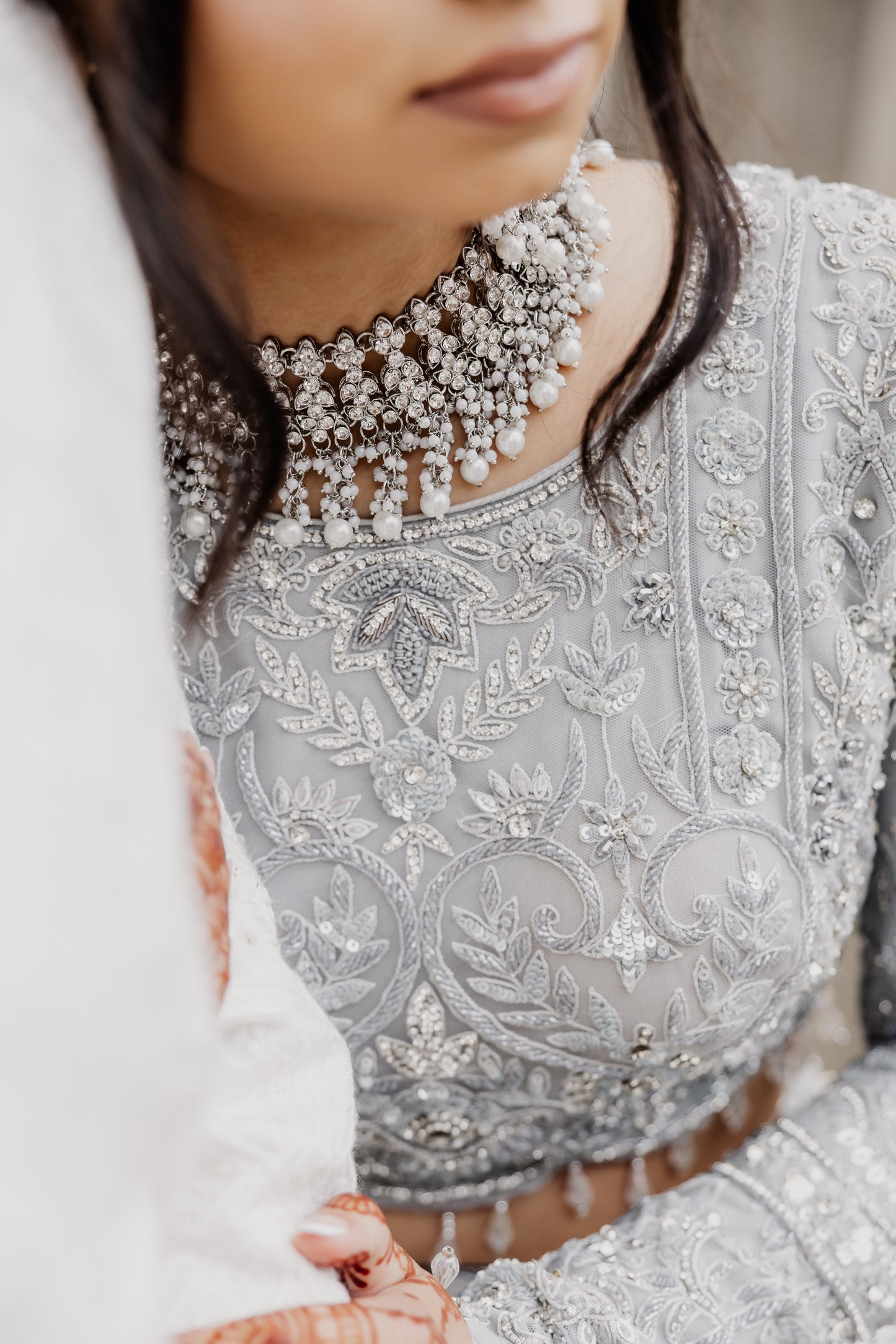 Grey / Silver Bridal Lehenga