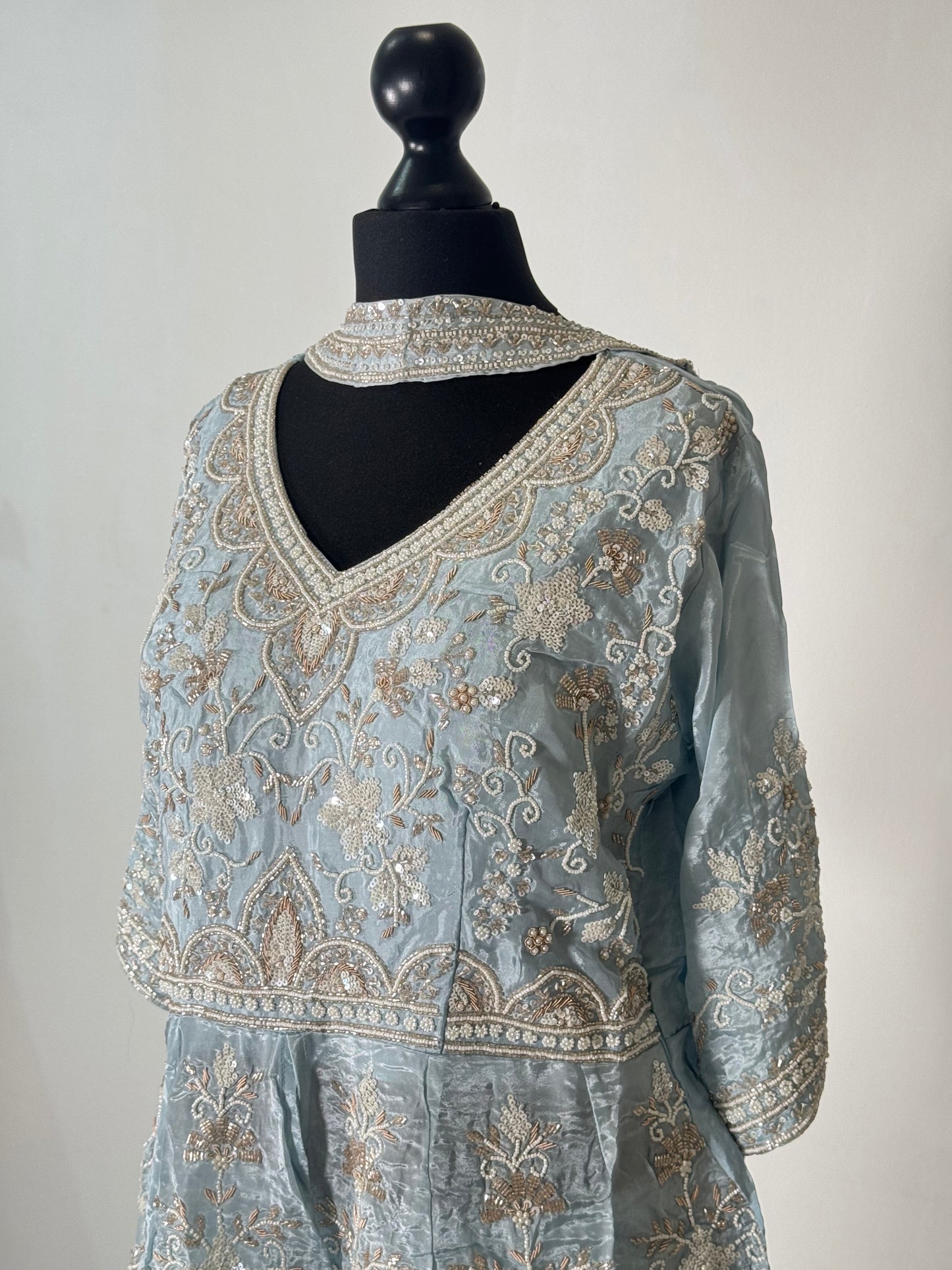 Embellished Tissue Silk Lehenga - Designer Dupatta 10
