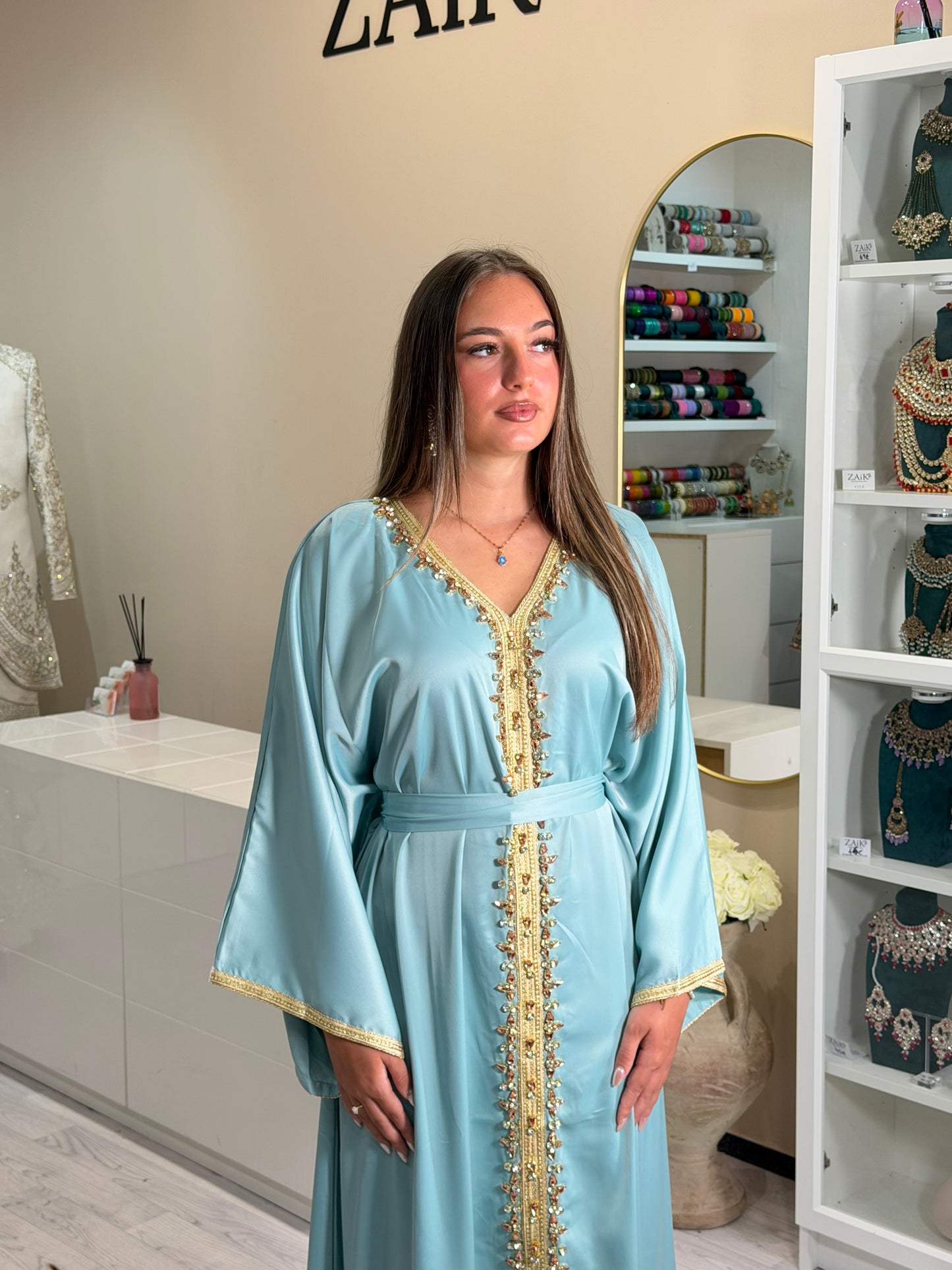 Baby Blue Kaftan + Strass