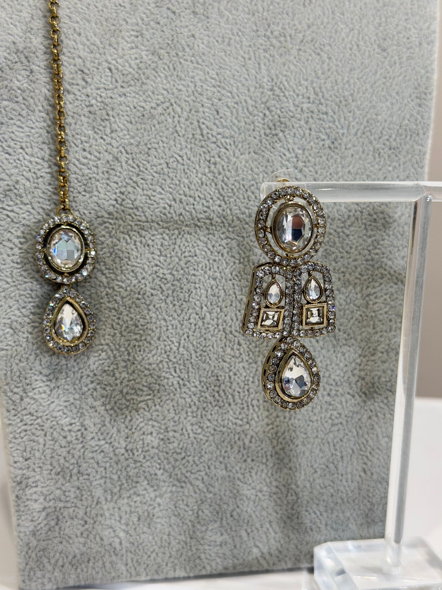 Traditionelles American Diamon Kundan Jewellery Set - 4 Colours