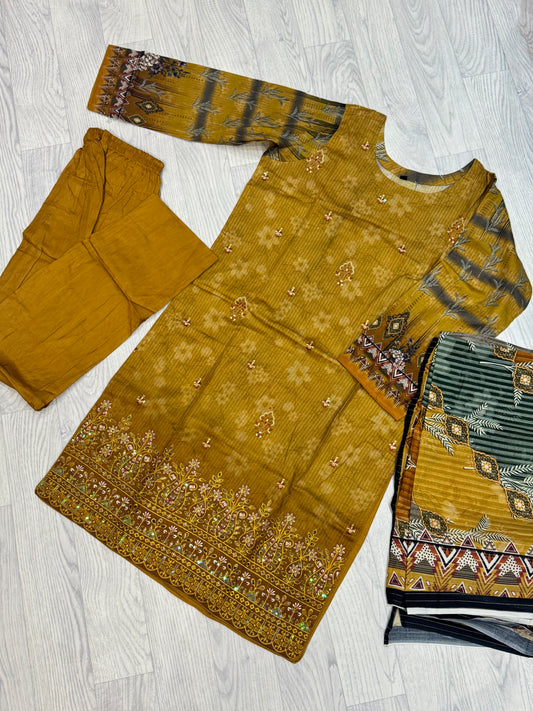 3-teiliges Suit Set aus Lawn- Suit D01