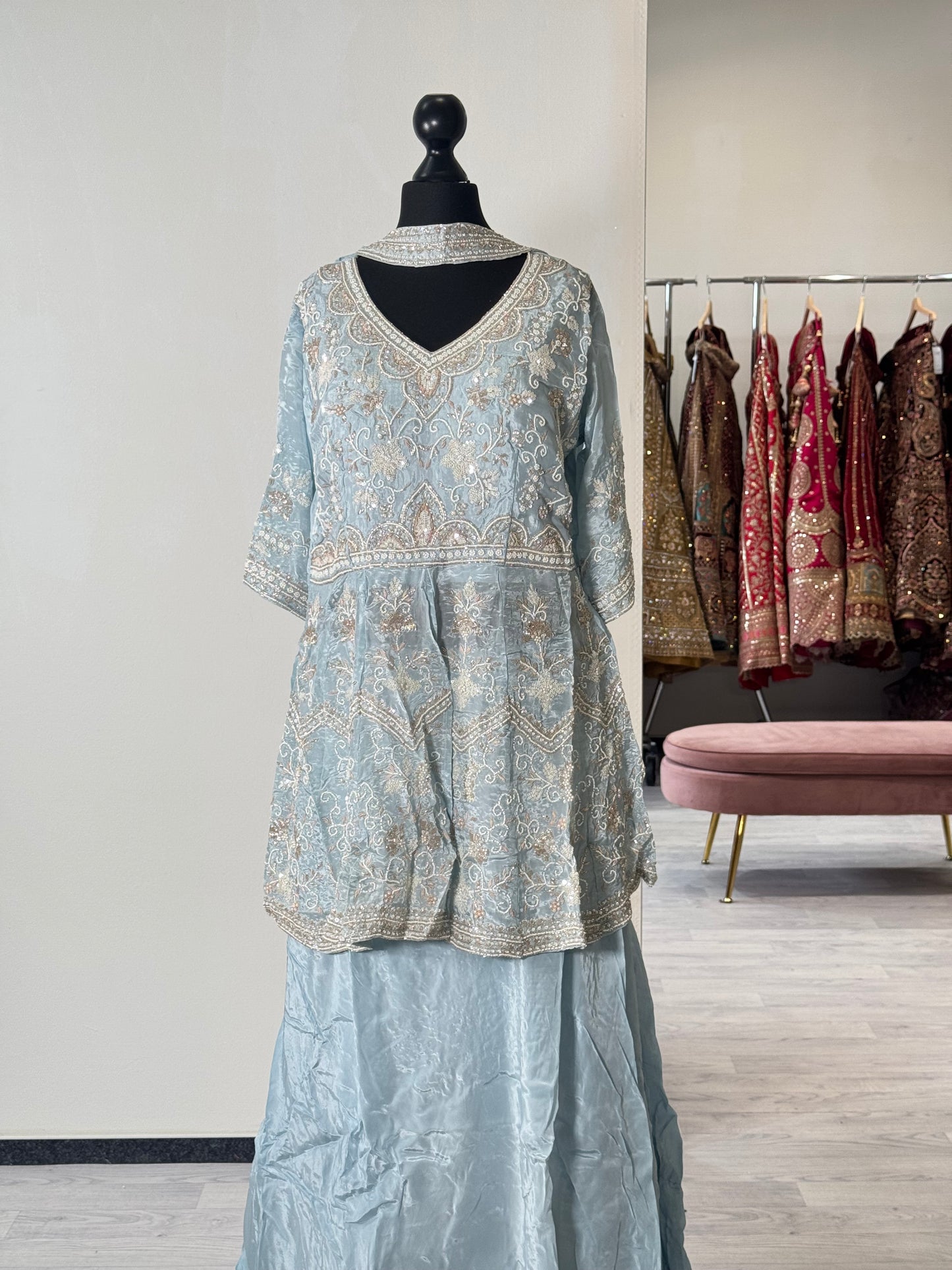 Embellished Tissue Silk Lehenga - Designer Dupatta 10