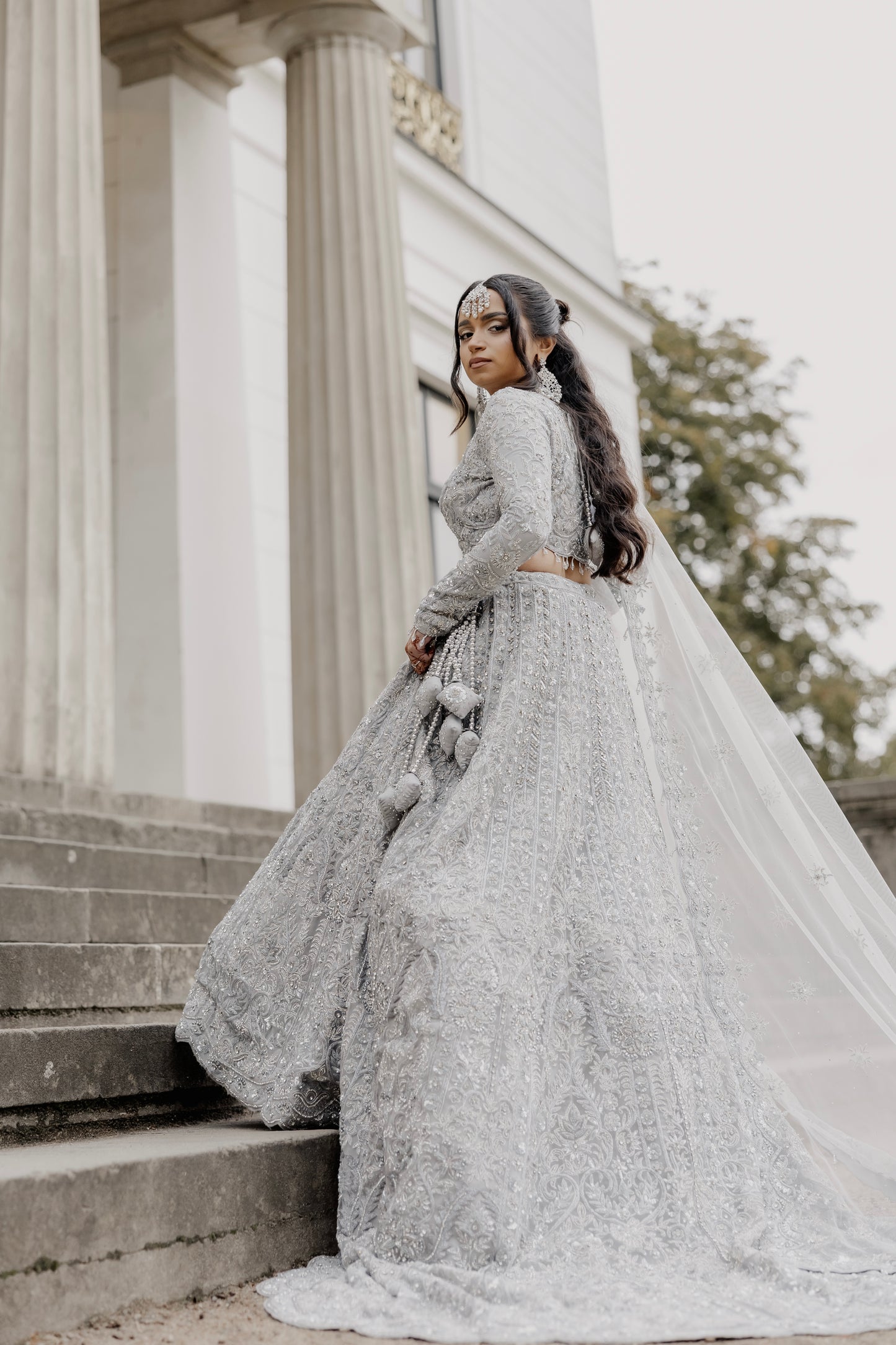 Grey / Silver Bridal Lehenga