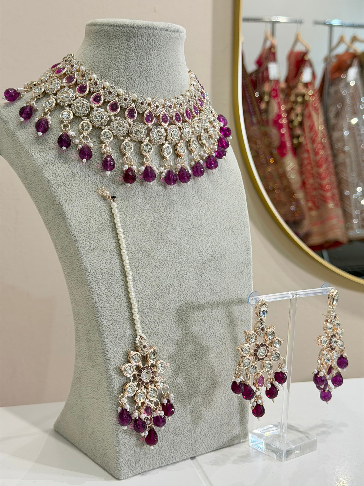 Purple / Lila Rosegold Jewellery Set