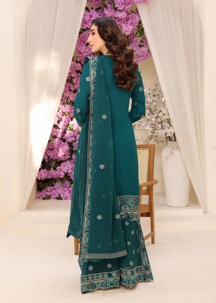 Teal Chiffon Suit 2044