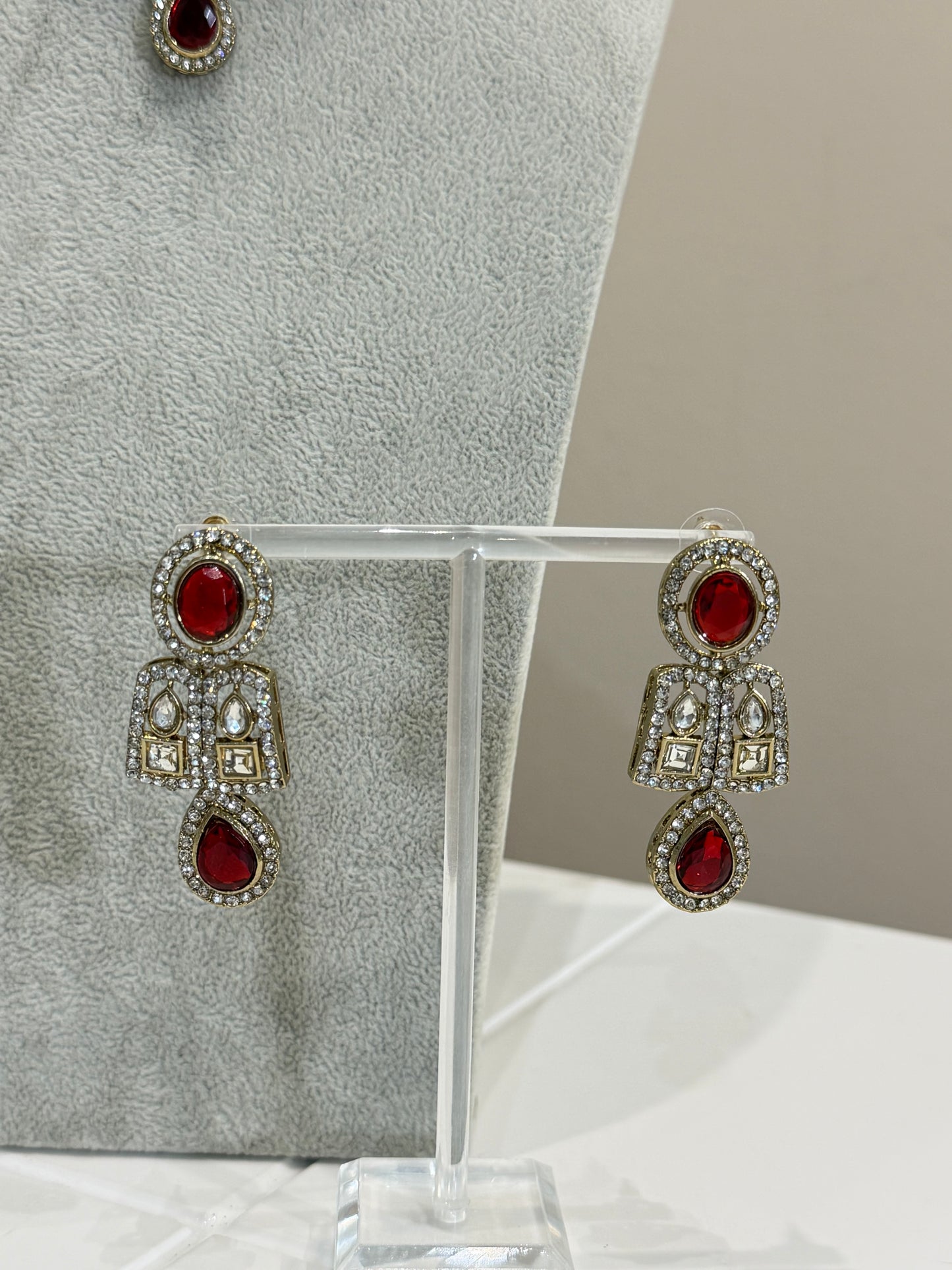Traditionelles American Diamon Kundan Jewellery Set - 4 Colours