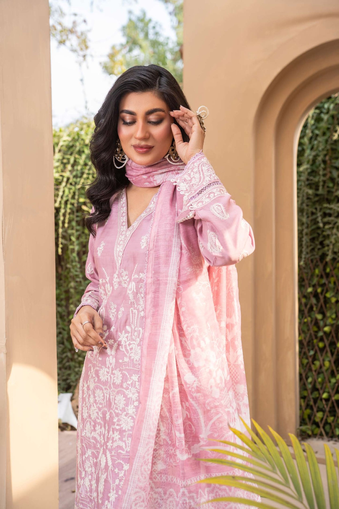 Linen Pastel Collection Sharara- Pink