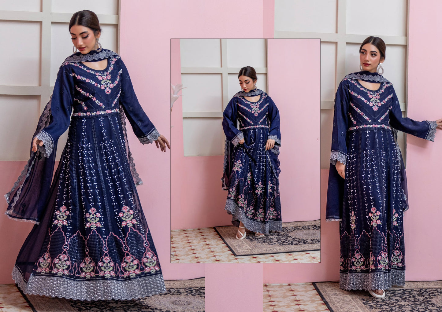 Embroidered Anarkali by Rangz