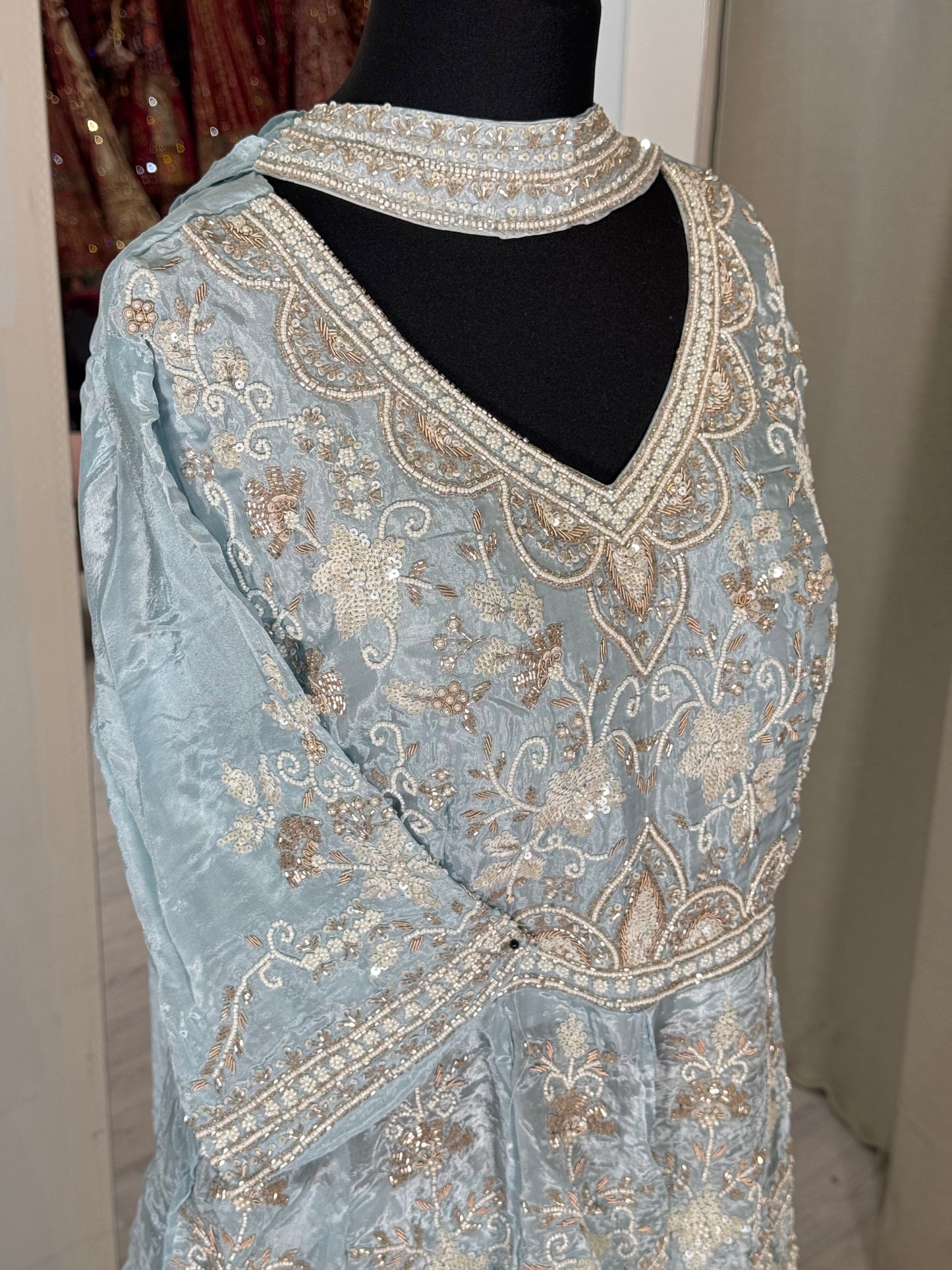 Embellished Tissue Silk Lehenga - Designer Dupatta 10