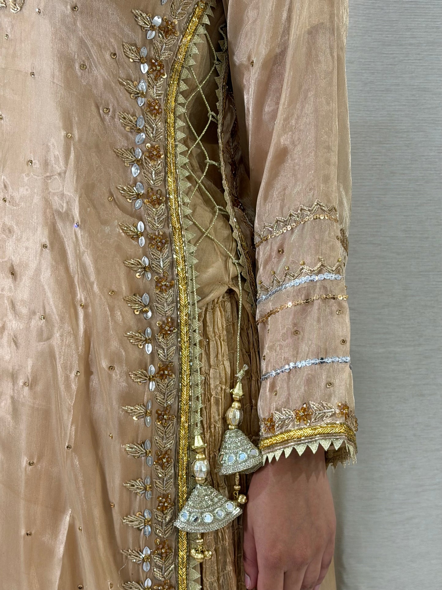 Soft Silk Gold Sharara
