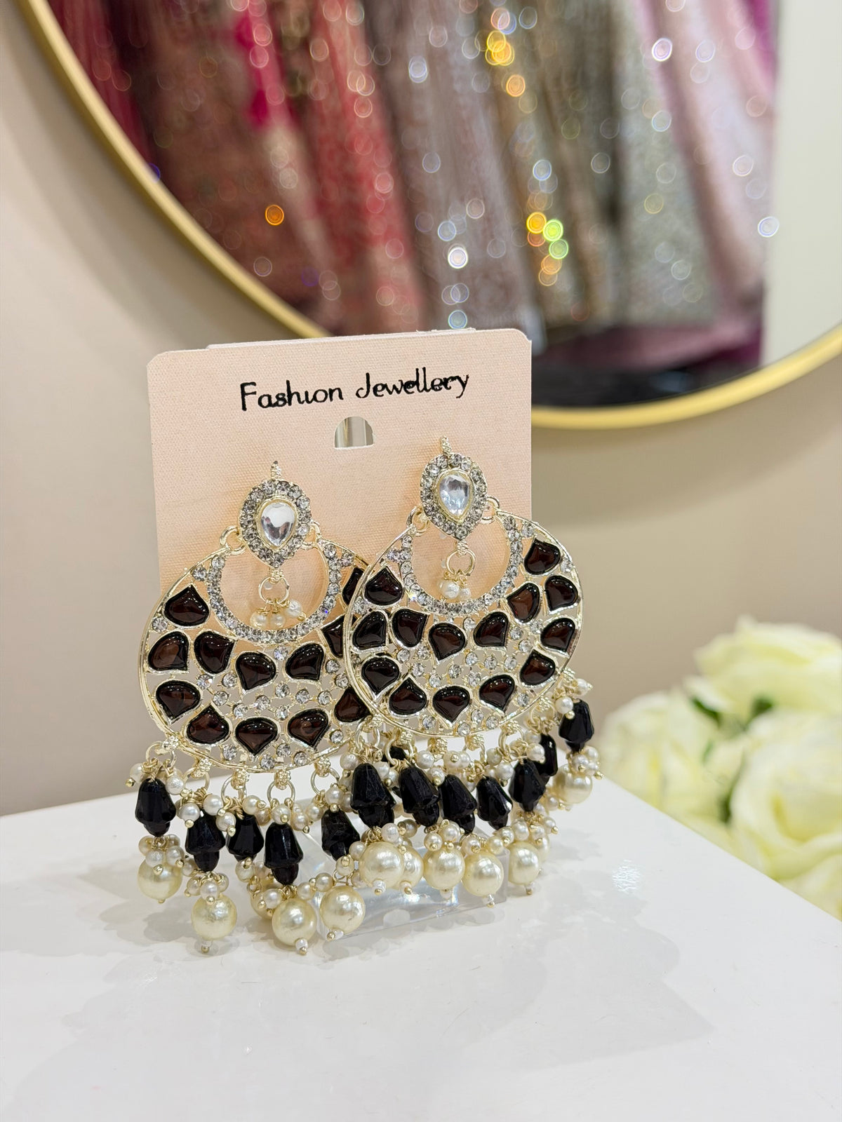 Kanbali Earrings with Pearls