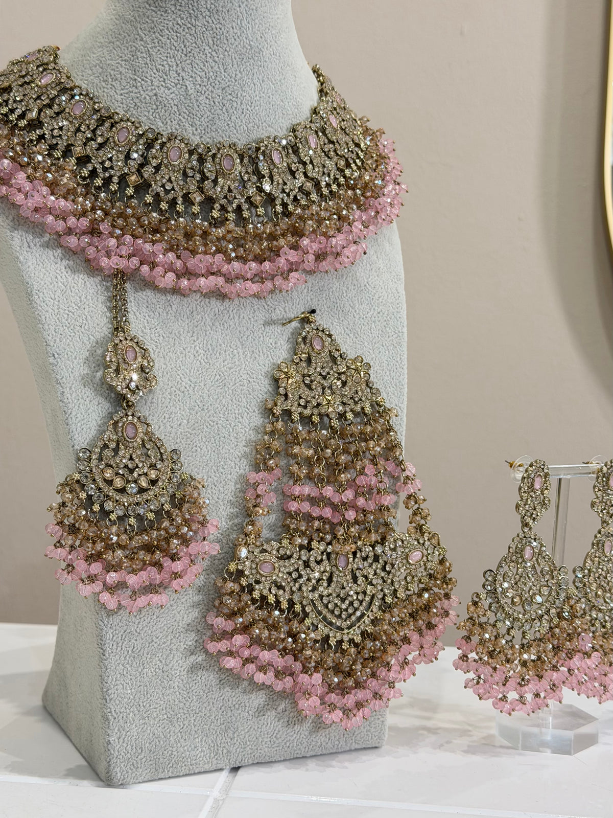 Pink Rose Jewellery Set