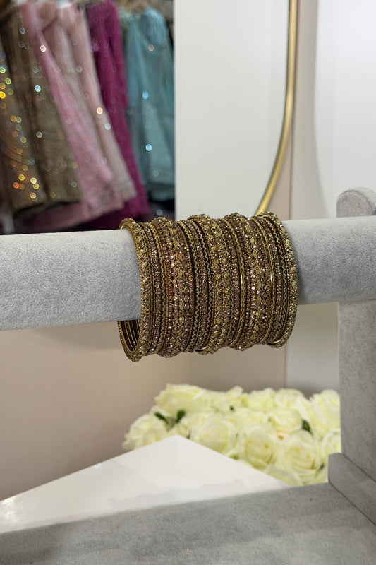 LCT Gold Metal Bangles- 18-teilig - D10