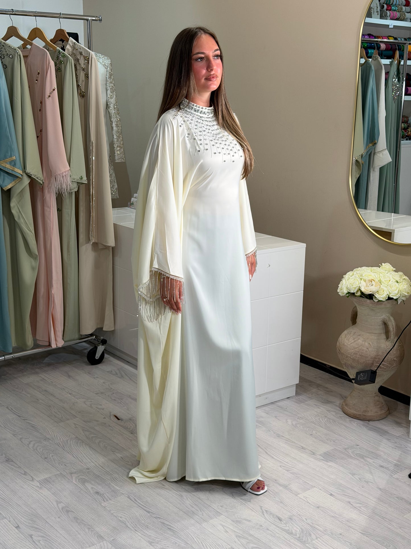 Off White Kaftan + Strass