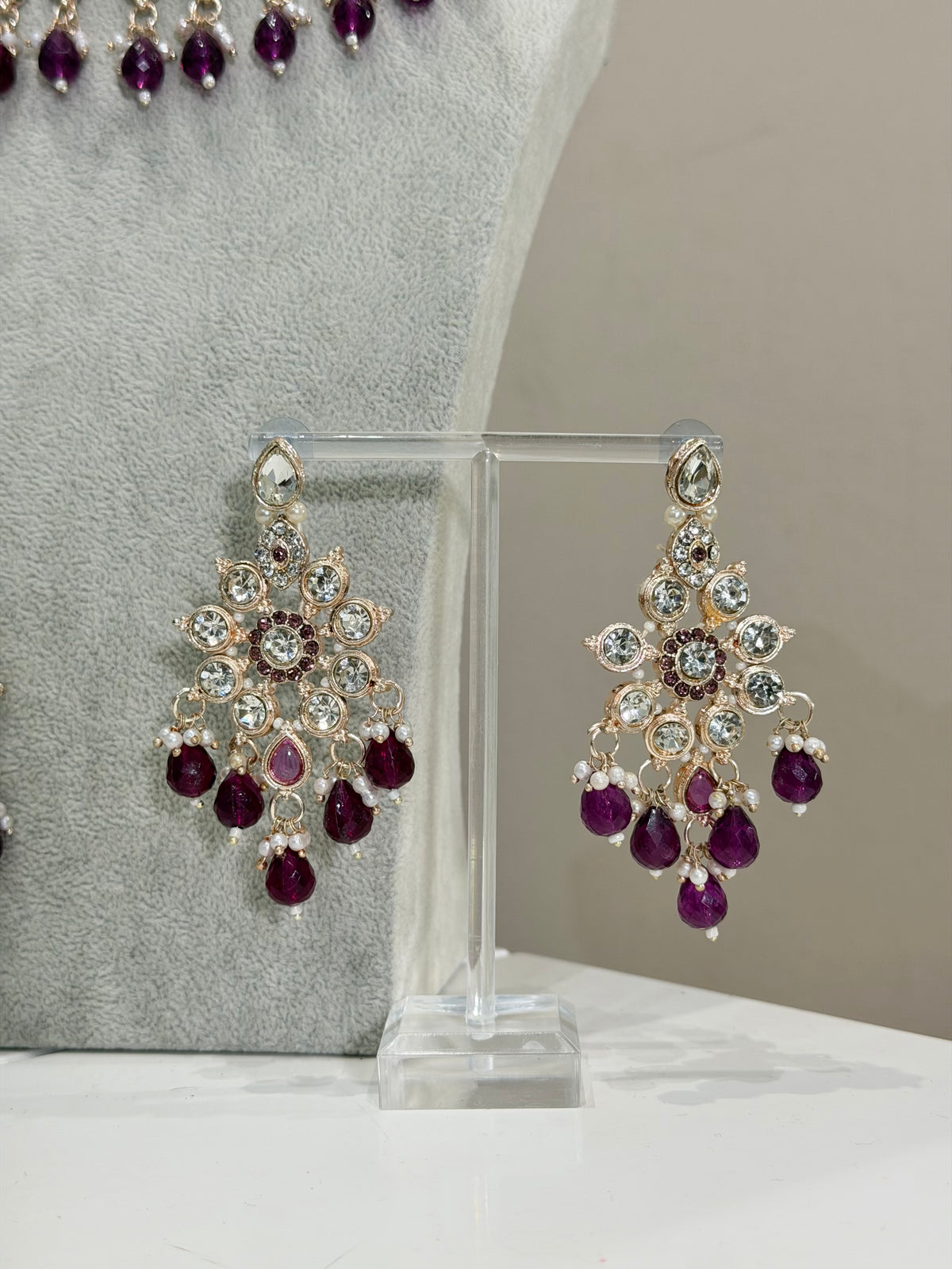 Purple / Lila Rosegold Jewellery Set