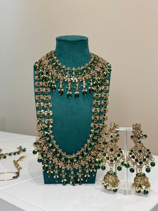 Dark Green Bridal Jewellery Set