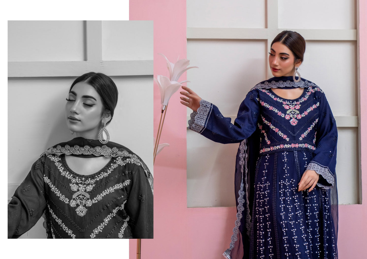 Embroidered Anarkali by Rangz
