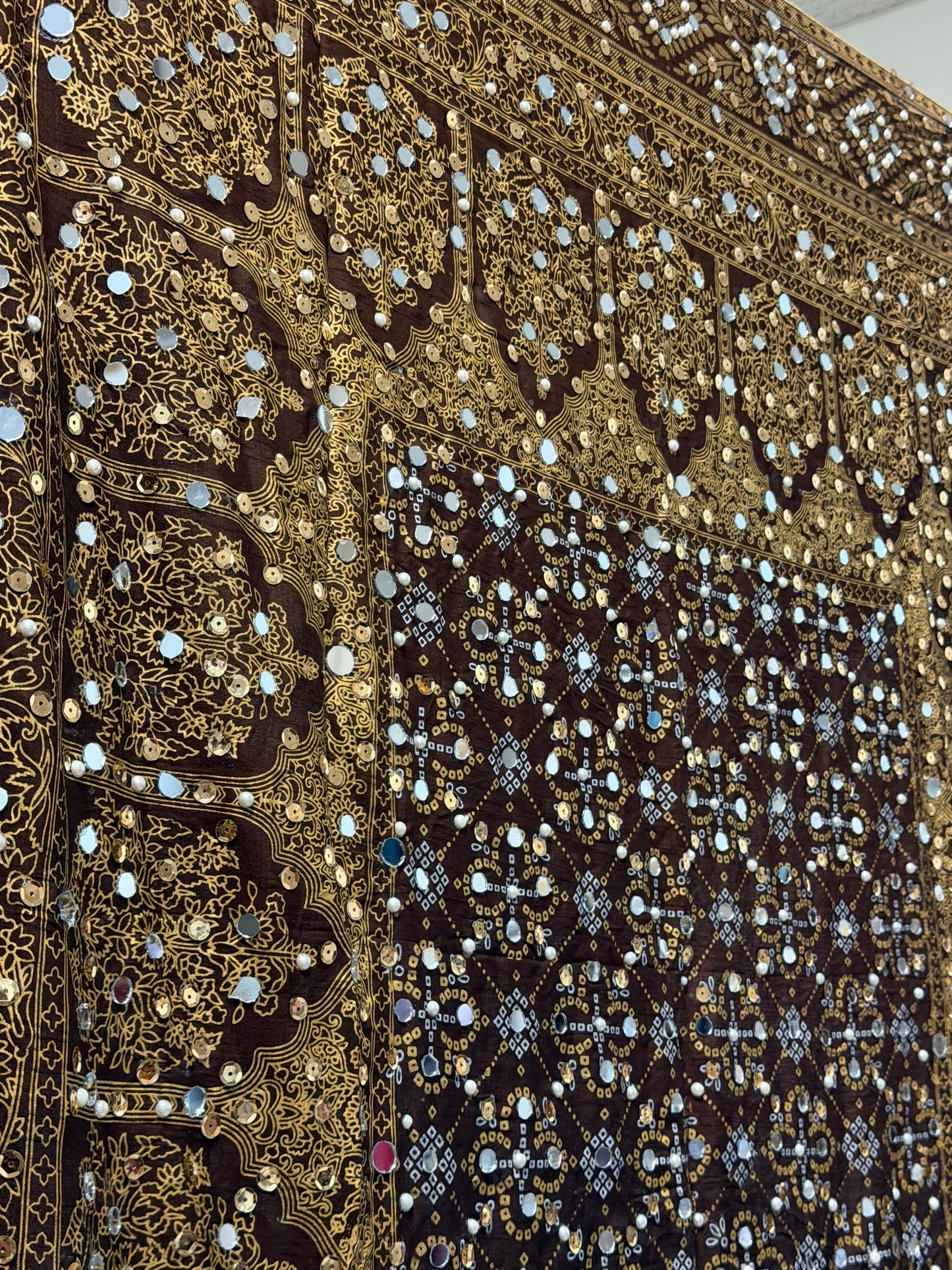 Mirror work Dupatta Braun 2
