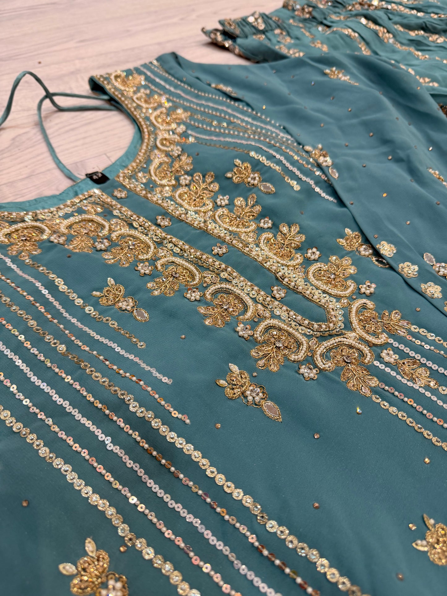 Sky Blue – Heavy Georgette Sharara Suit