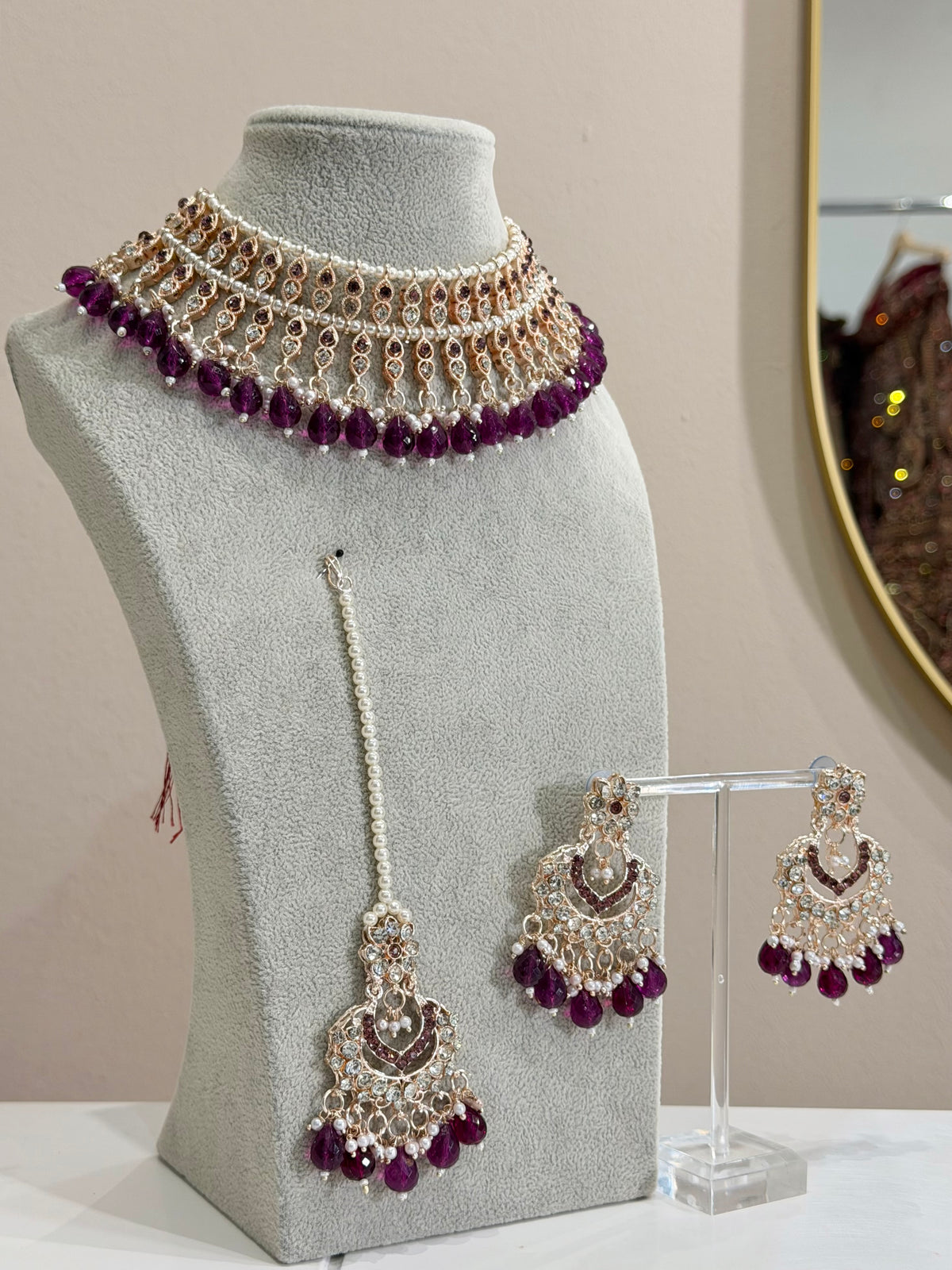 Purple / Rosegold Jewellery Set