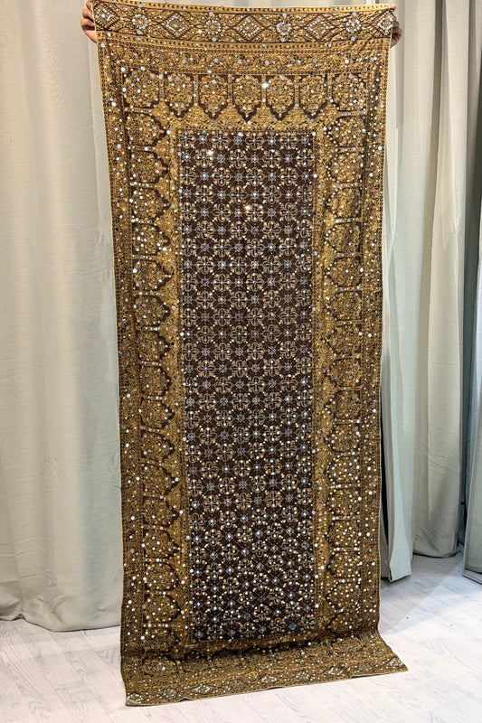 Mirror work Dupatta Braun 2