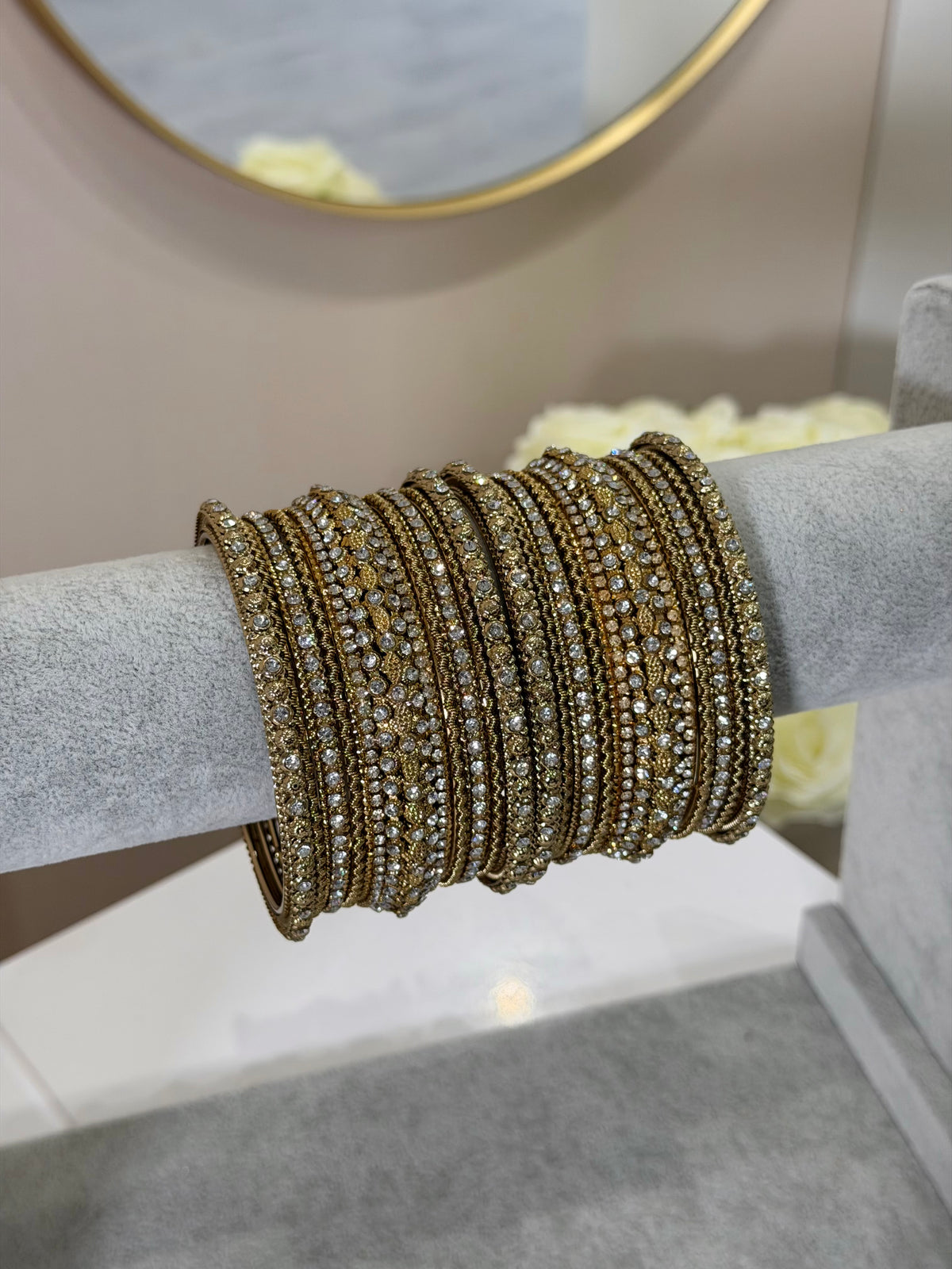Antik Gold Metal Bangles- 18-teilig - D13