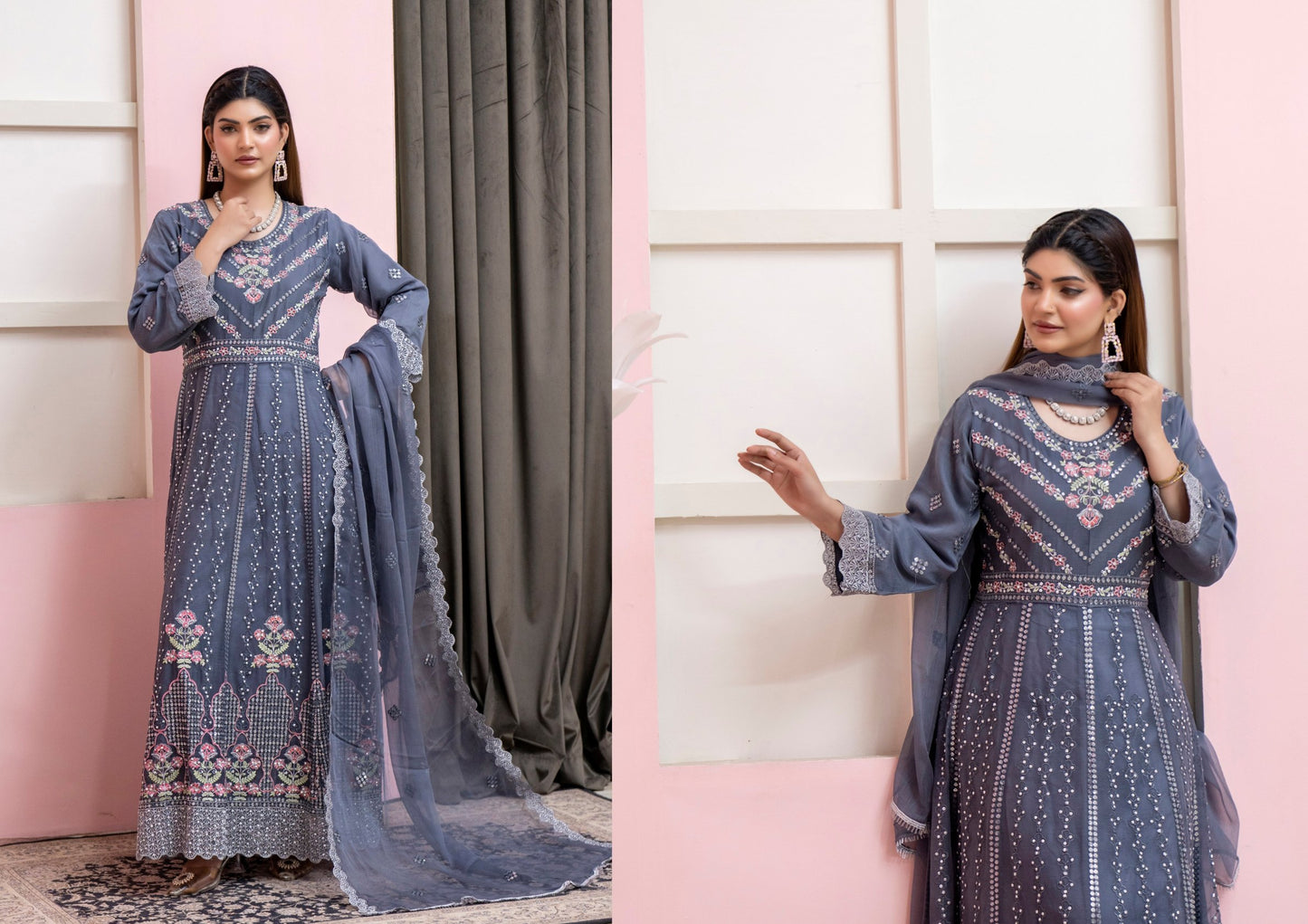 Embroidered Anarkali by Rangz